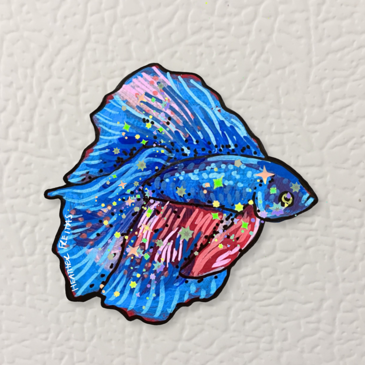 Blue Betta Goldfish Magnet ( Die-Cut )