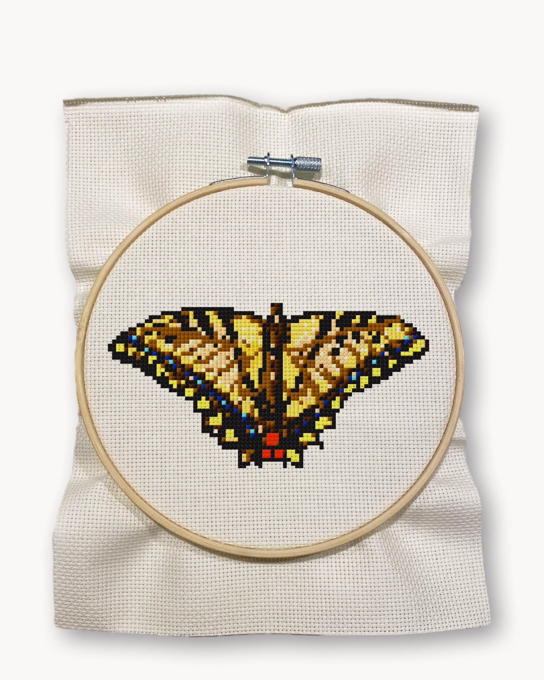 Yellow Swallowtail Cross Stitch Kit ( LG 5 inch )