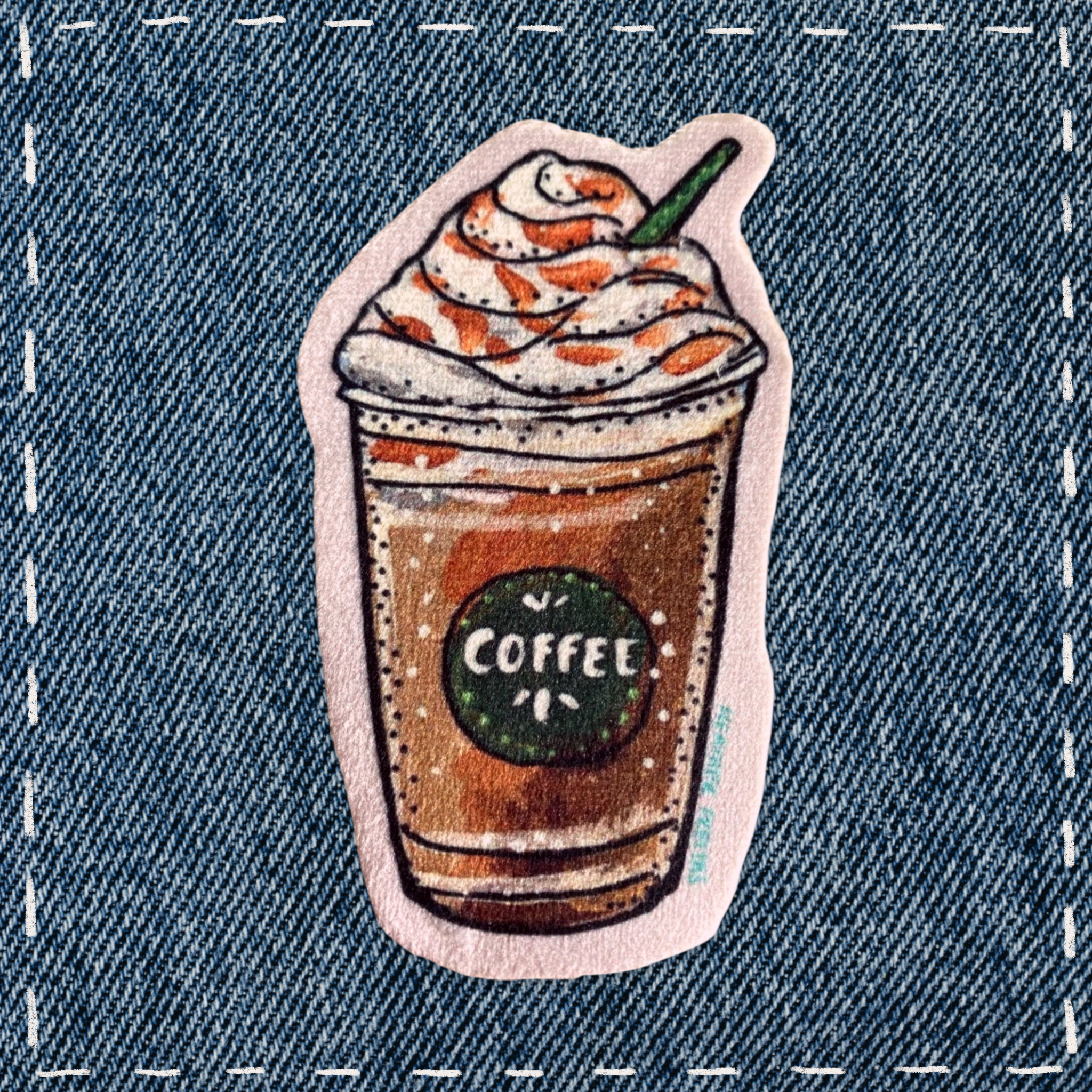 Frappuccino - Sew On Velveteen Patch