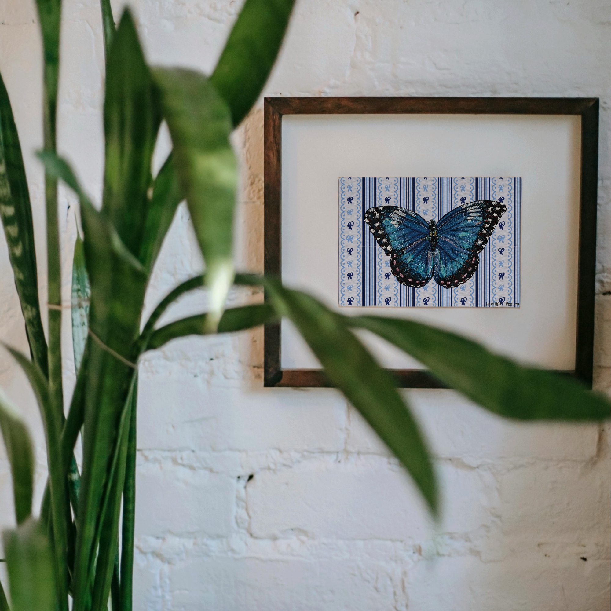 Blue Butterfly Mini Fine Art Print