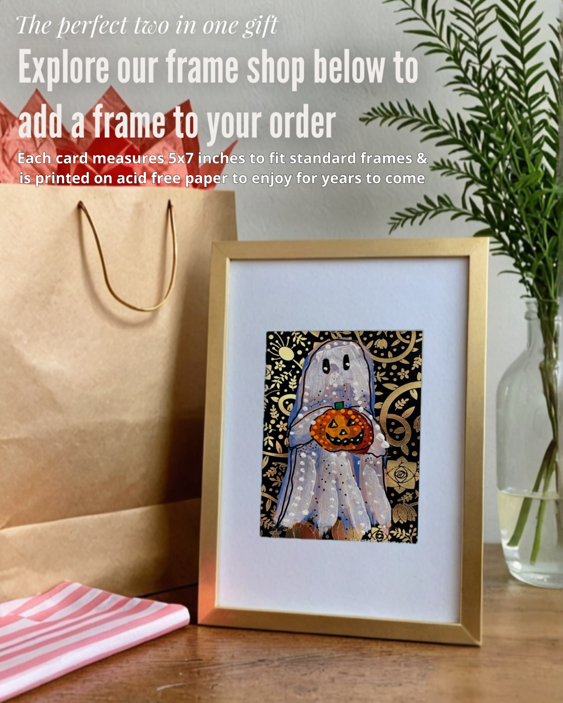 Gold Glam Ghost - Greeting Card / Fine Art Print