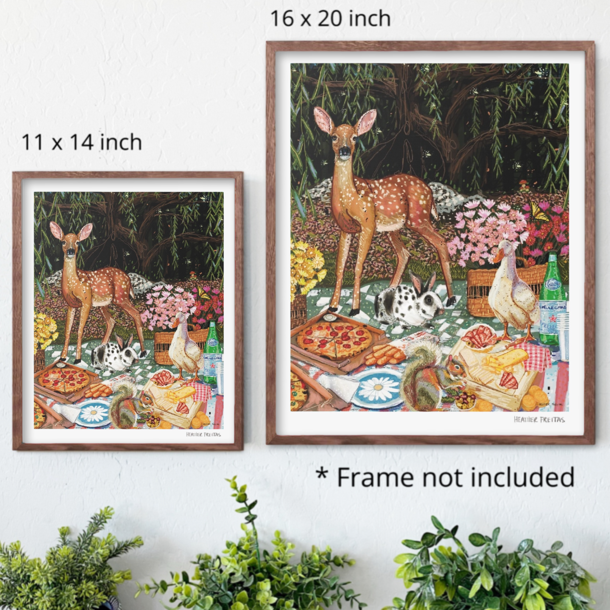 Woodland Creatures Picnic Fine Art Print