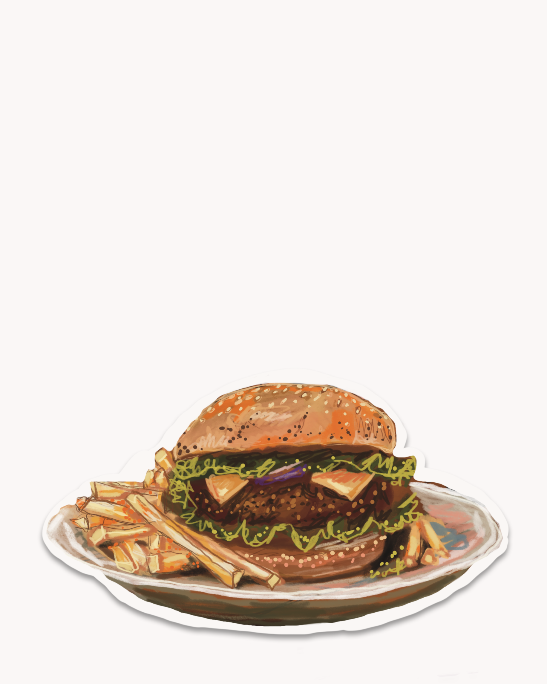 Burger & Fries Sticker