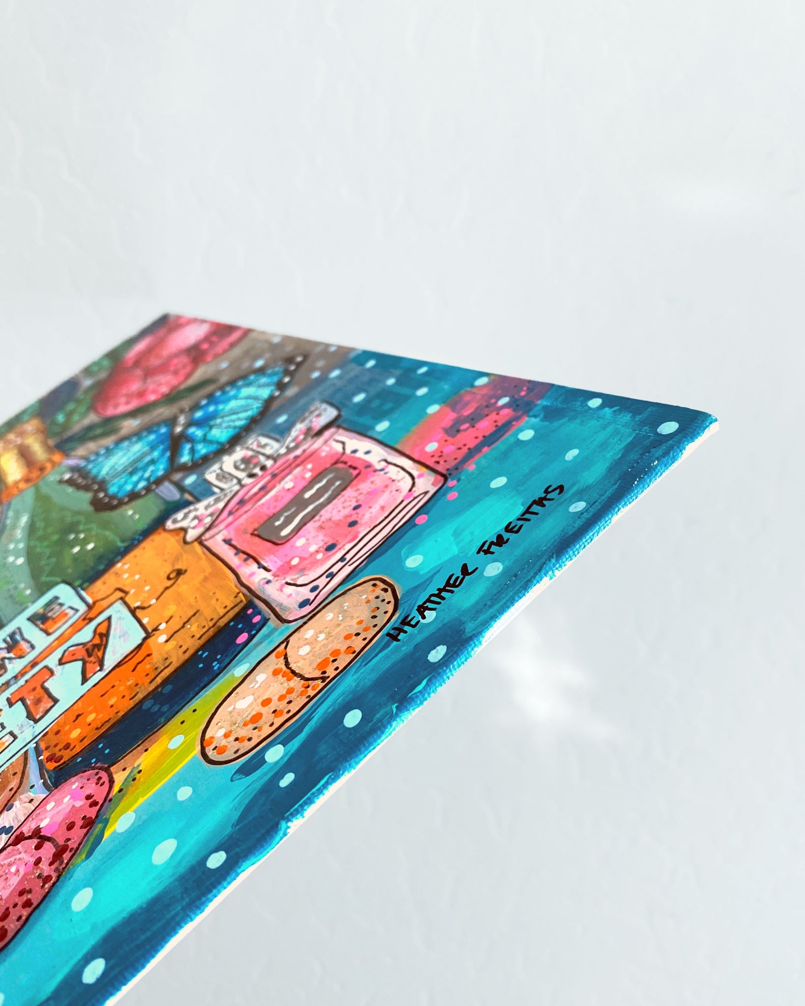 Made Of Glitter, Champagne & Anxiety ( Original Painting ) - Heather Freitas - fine art home deccor