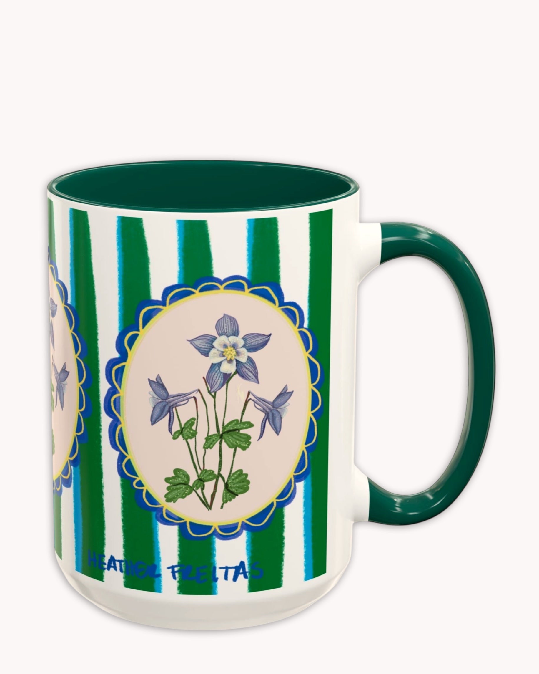 Blue Columbine Coffee Mug 15oz