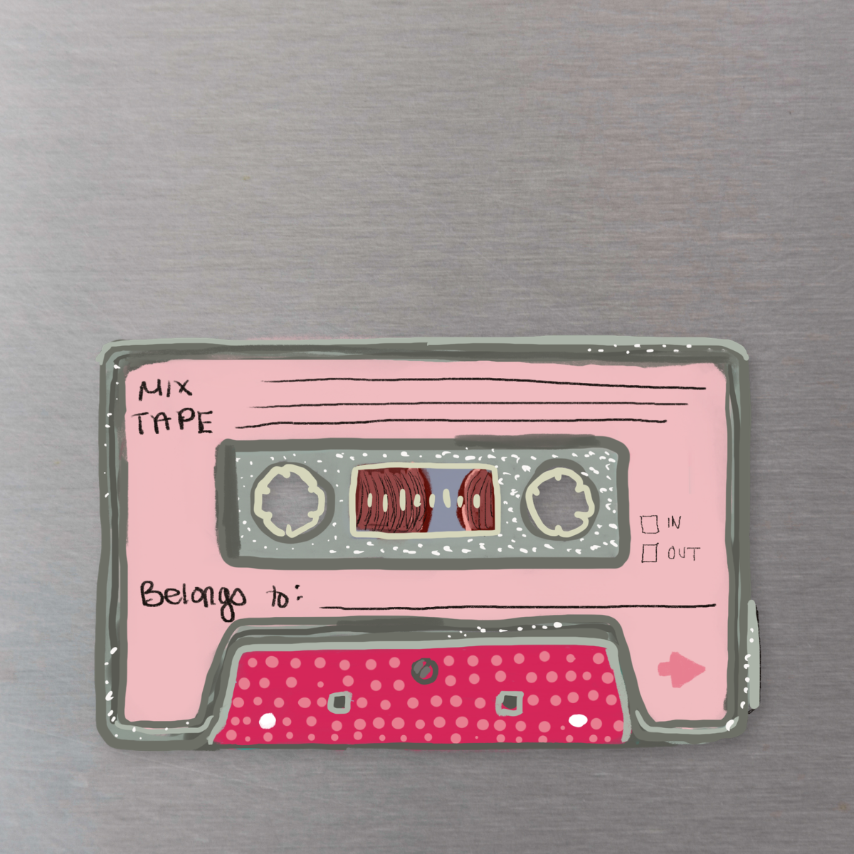 Pink Mixtape Magnet ( Die-Cut )