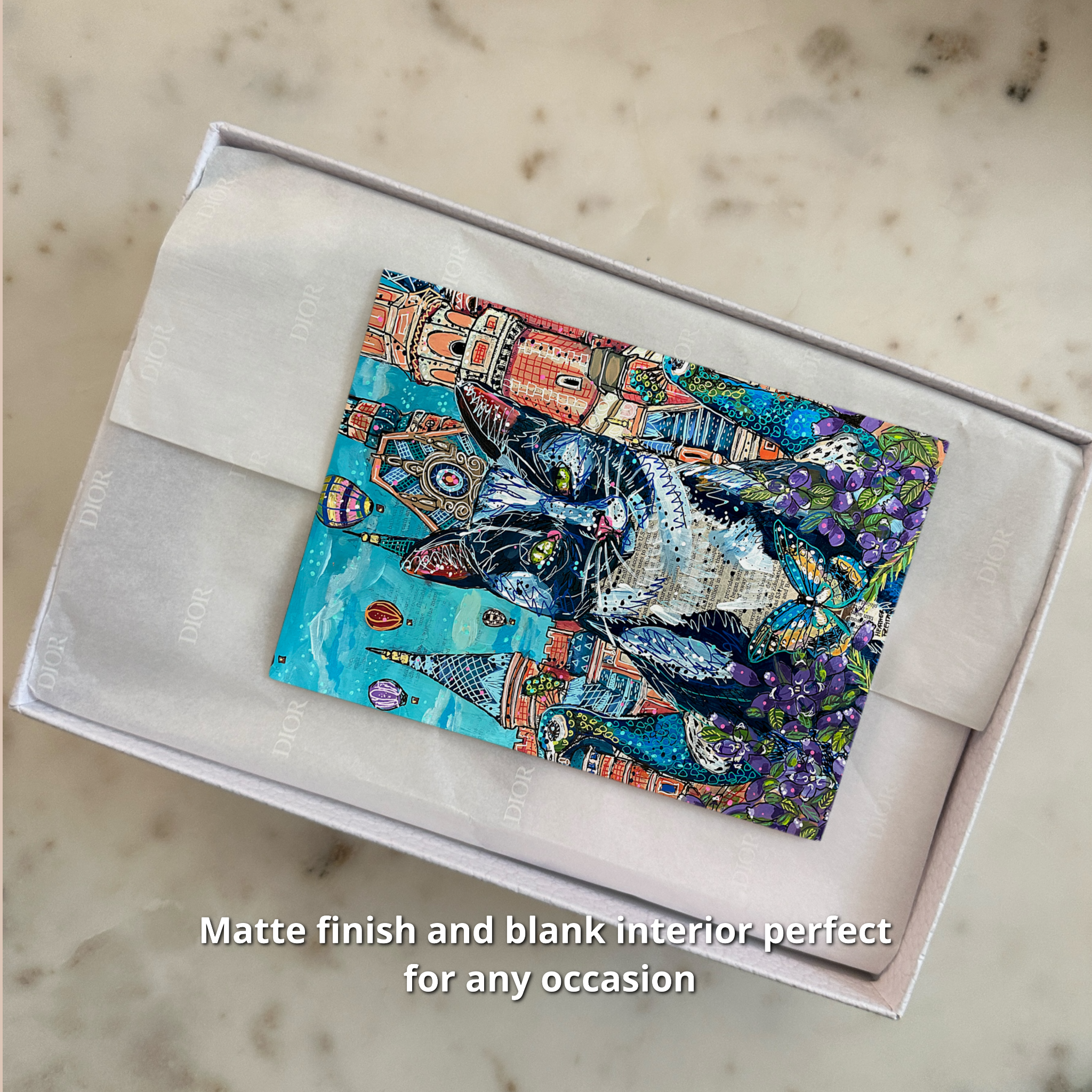 Sky Castle Cat - Greeting Card / Fine Art Print