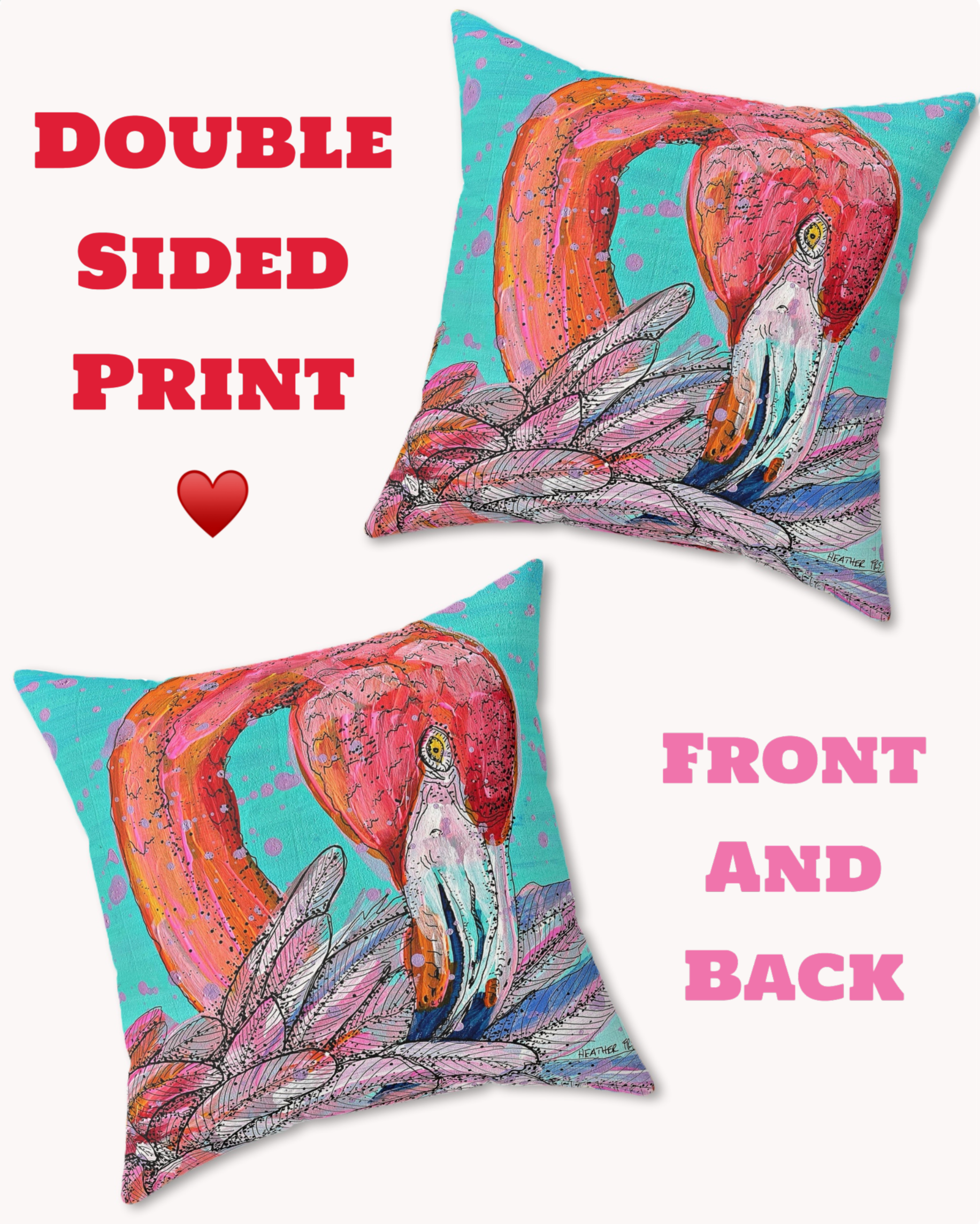 Garnet Flamingo Decorative Faux Suede Throw Pillow