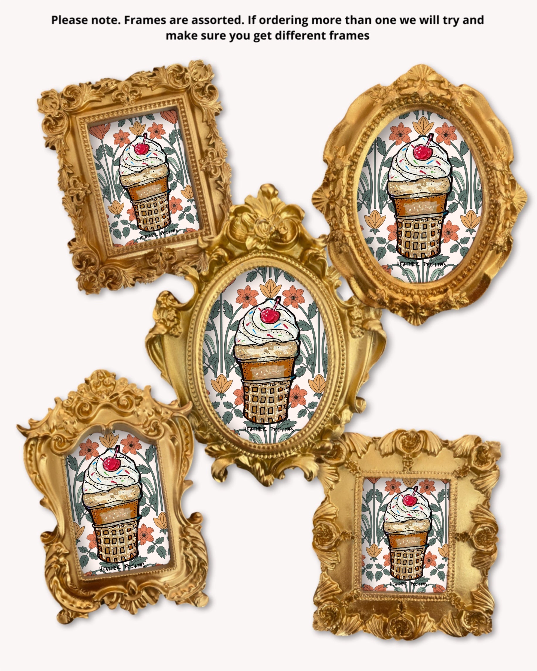 Vanilla Ice Cream Cone - Mini framed print