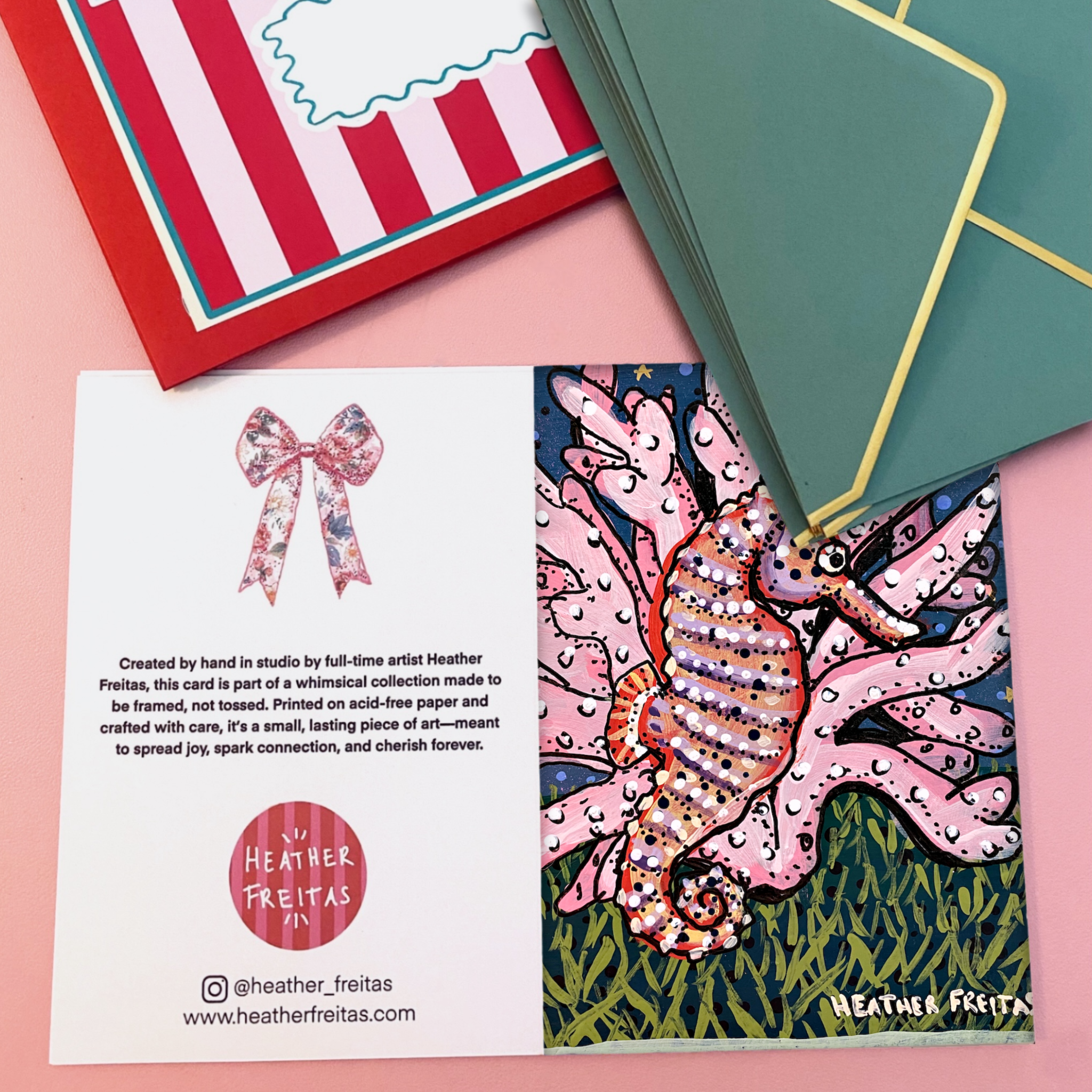 Starry Night Seahorse Fine Art Greeting Card