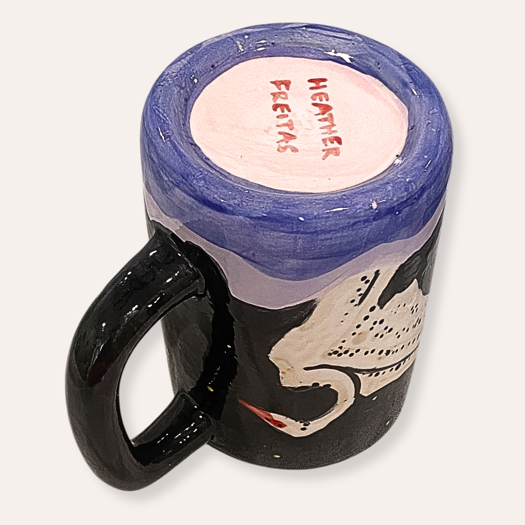 Black Swan Hand Painted 16oz Ceramic Coffee Mug