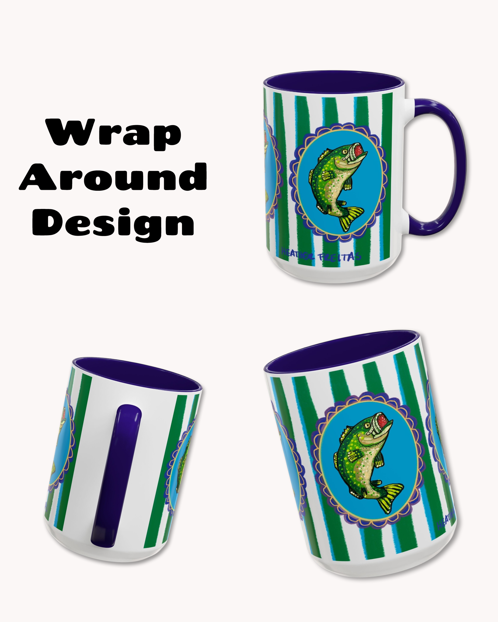 Bass Fish Coffee Mug 15oz