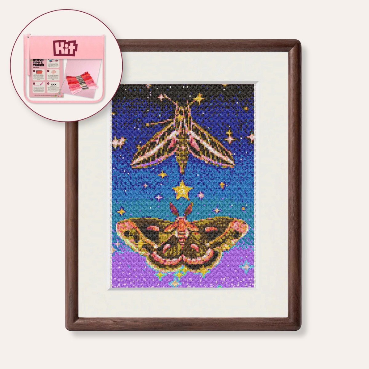 Moths Counted Cross Stitch Kit