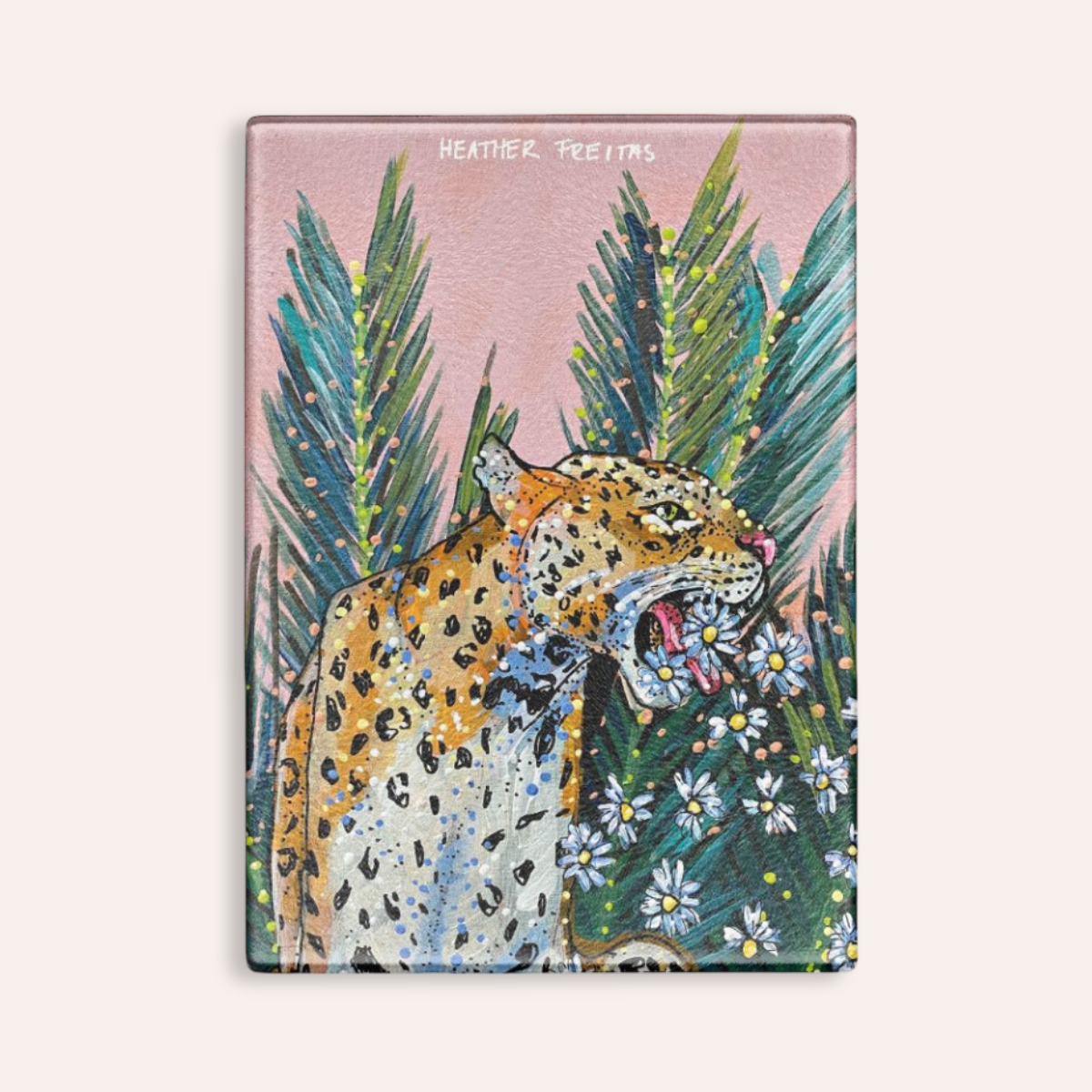 Jaguar Daisy Glass Chopping Board Trivet