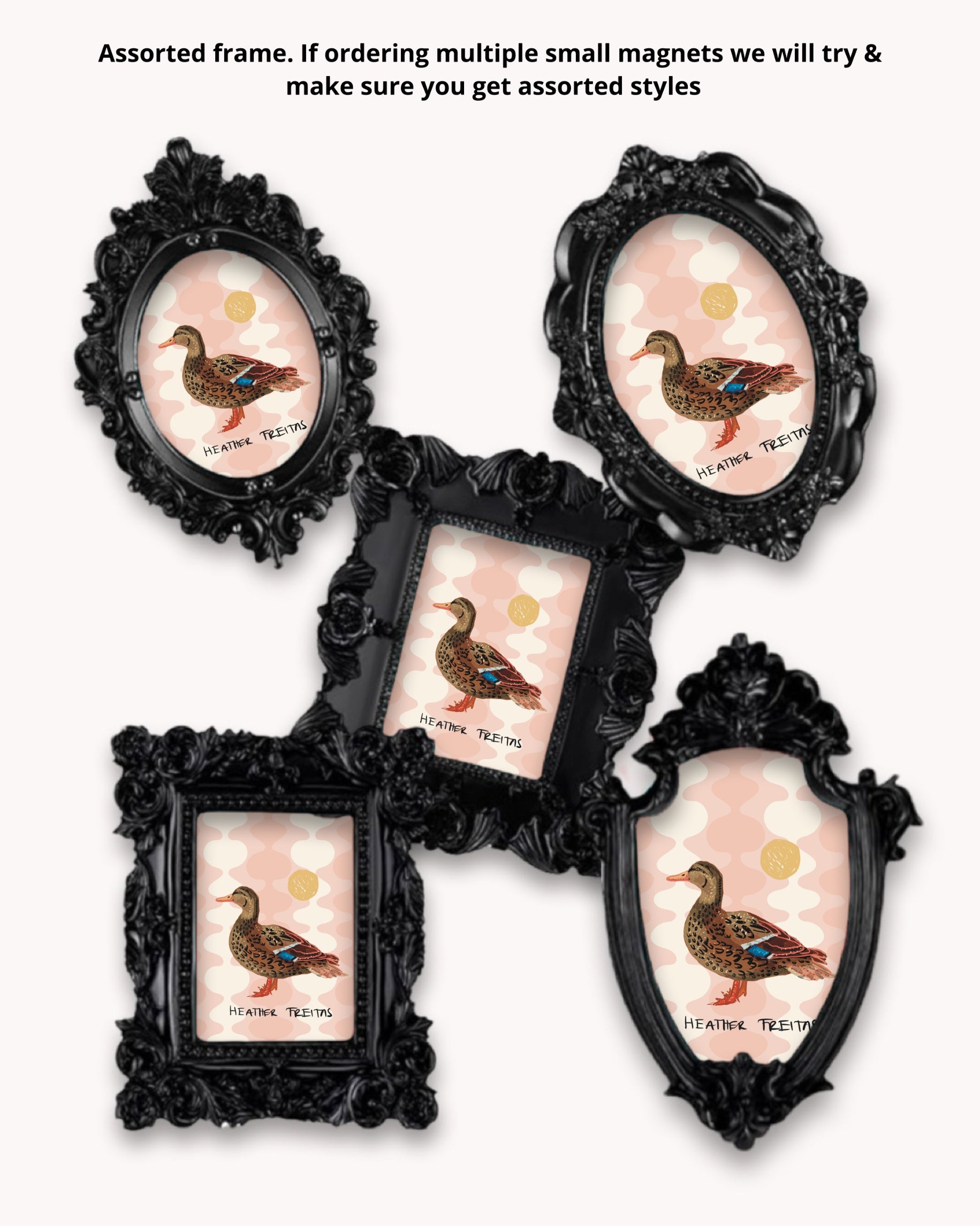 Lady Duck Framed Magnet ( Small )