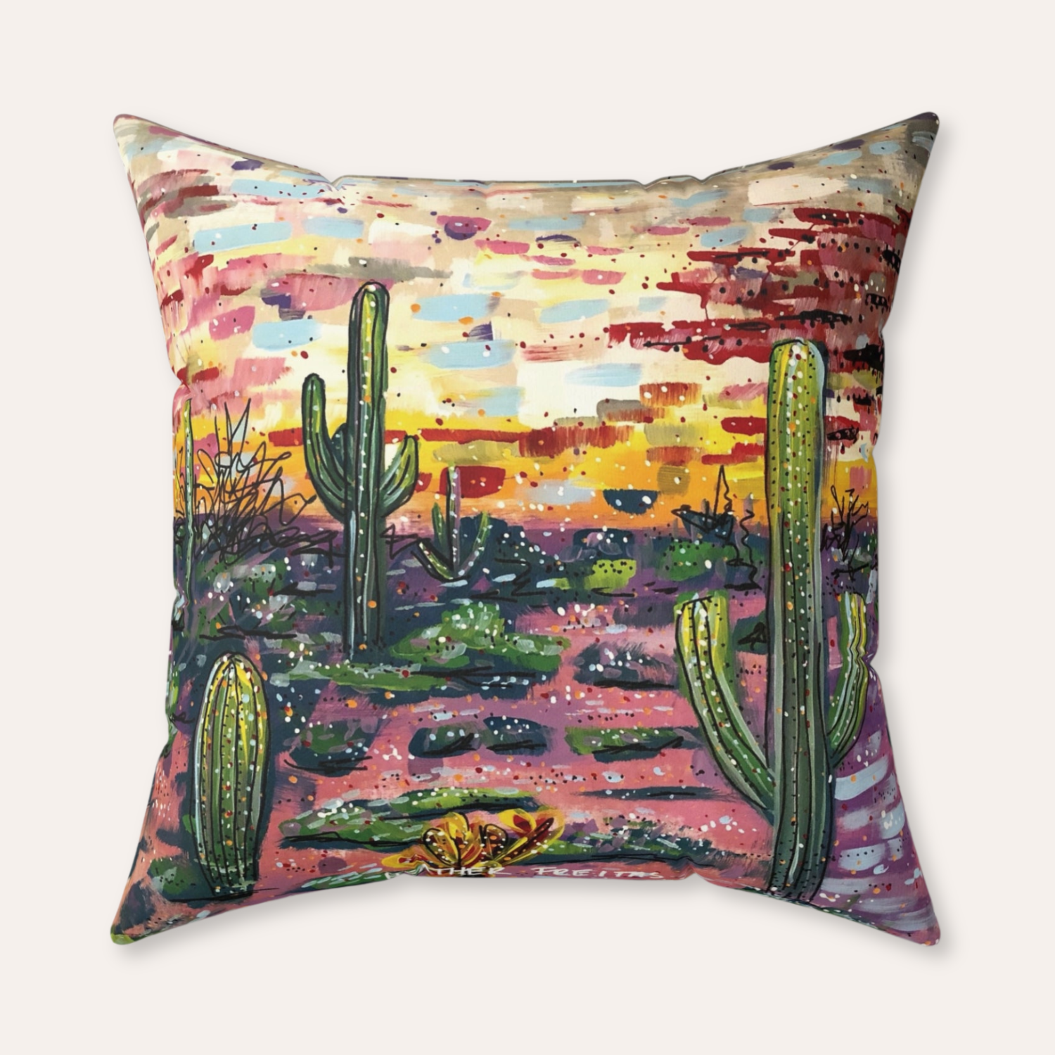 Arizona Skies Velveteen Throw Pillow