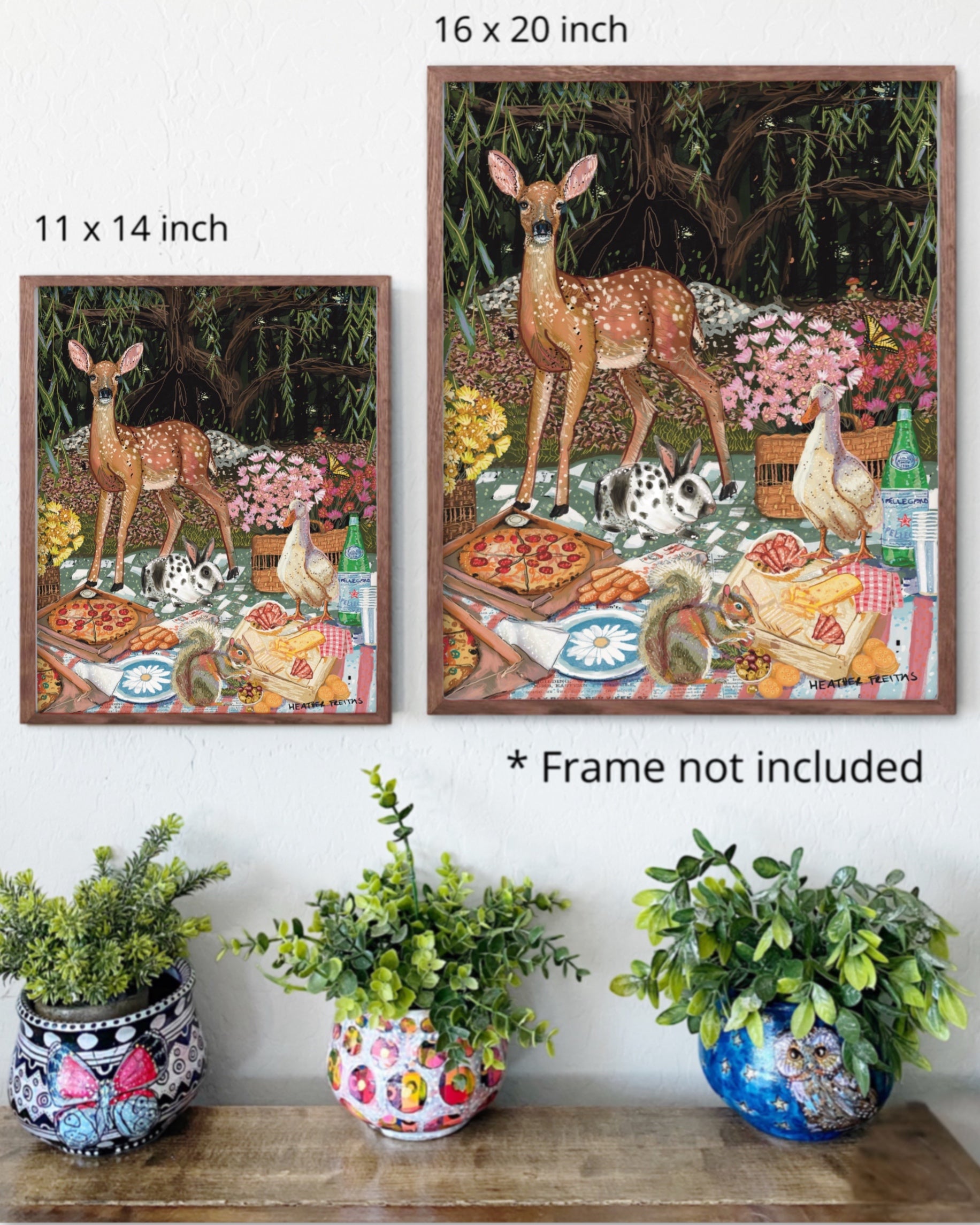 Woodland Friends Picnic Print