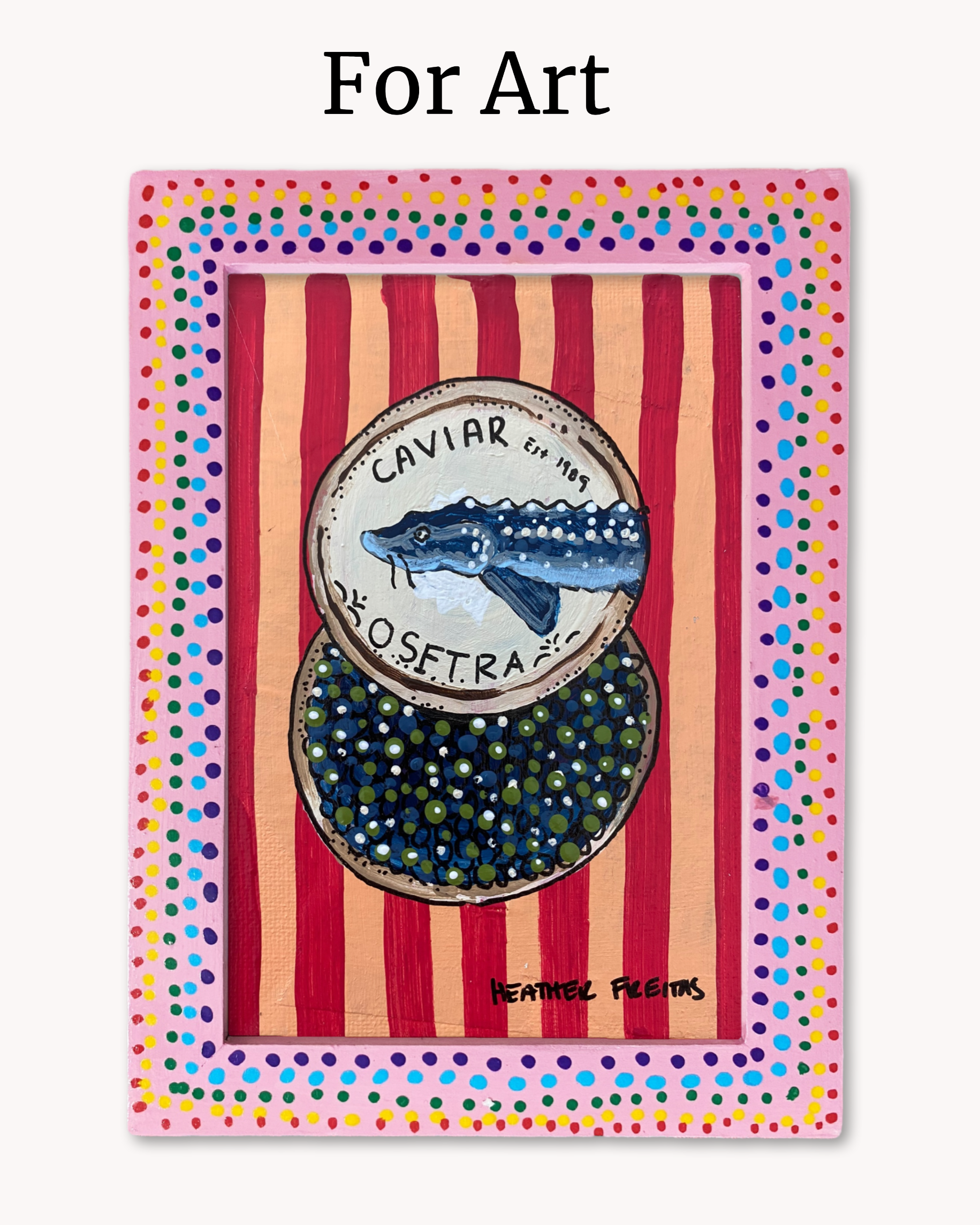 Pink Party Polka Dot ( Hand Painted Frame 4x6 inch)