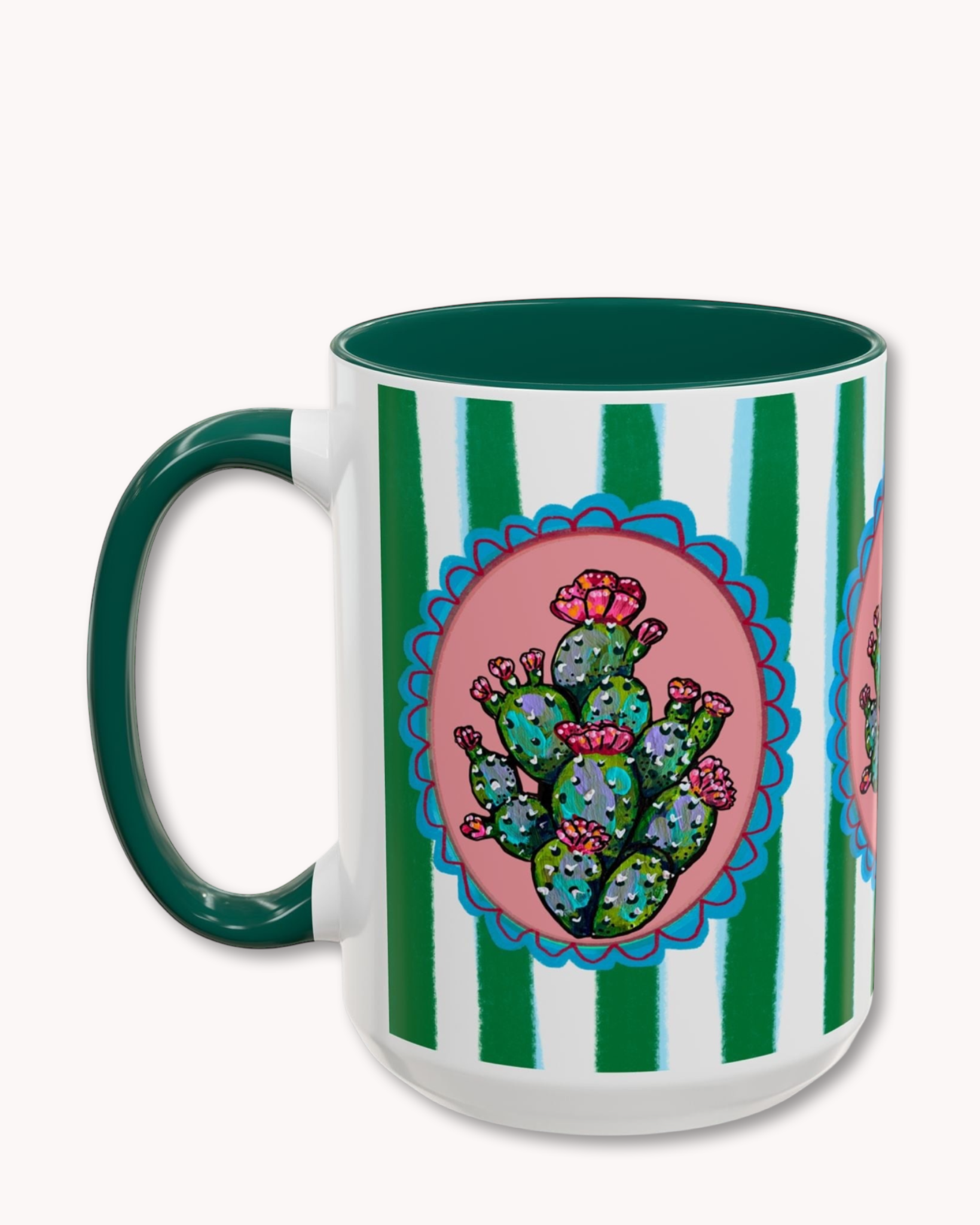 Prickly Pear Cactus Coffee Mug 15oz