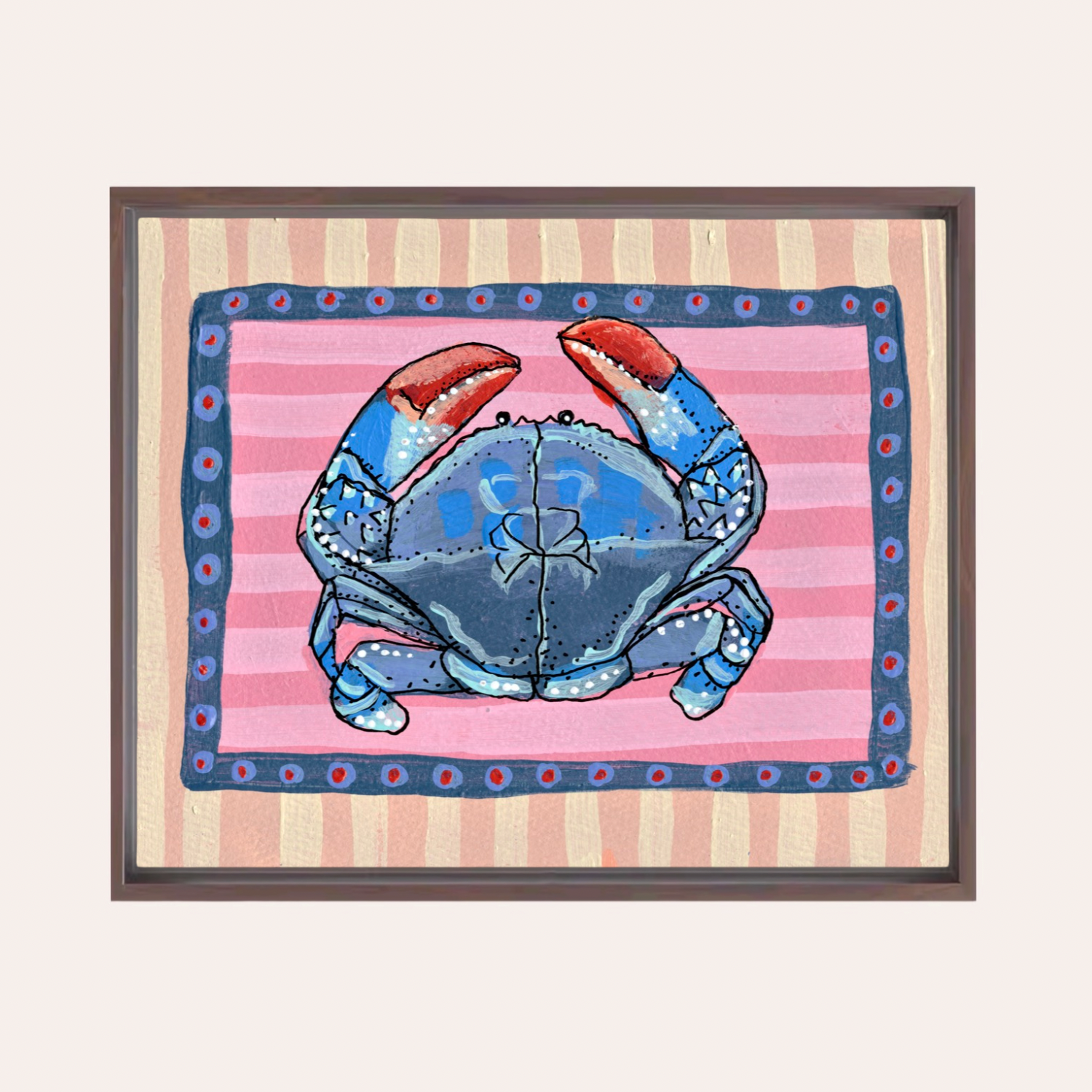 Blue Crab Framed Fine Art Canvas Print