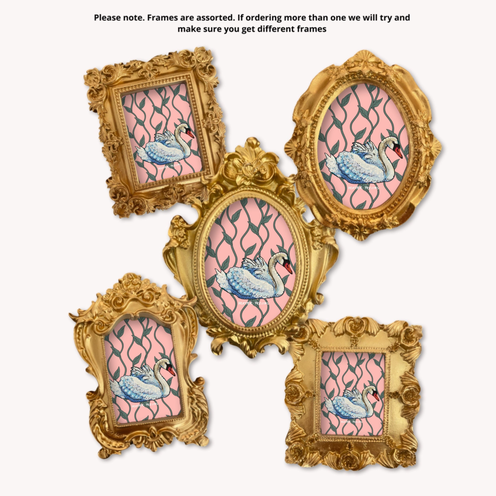 Swan Framed Small Magnet