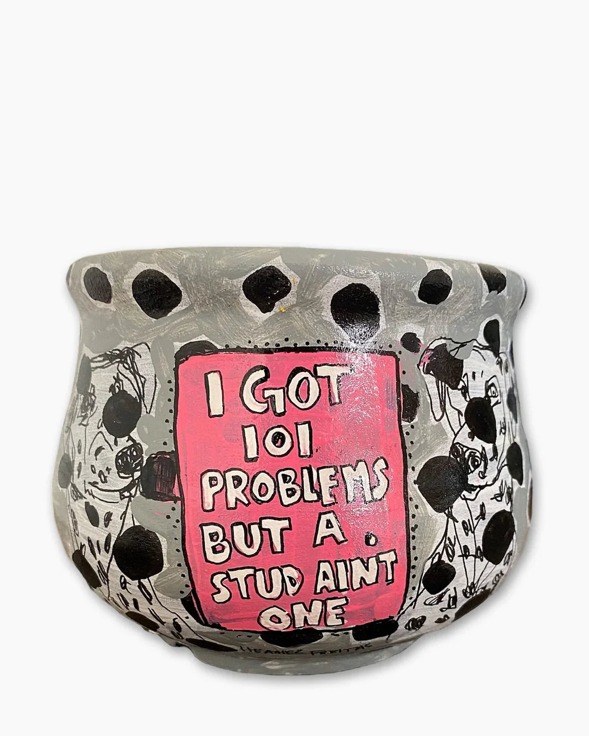 101 Problem ( Fashion Sketch ) Planter - Heather Freitas - fine art home deccor