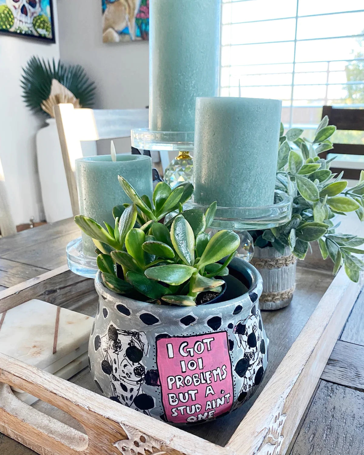 101 Problem ( Fashion Sketch ) Planter - Heather Freitas - fine art home deccor