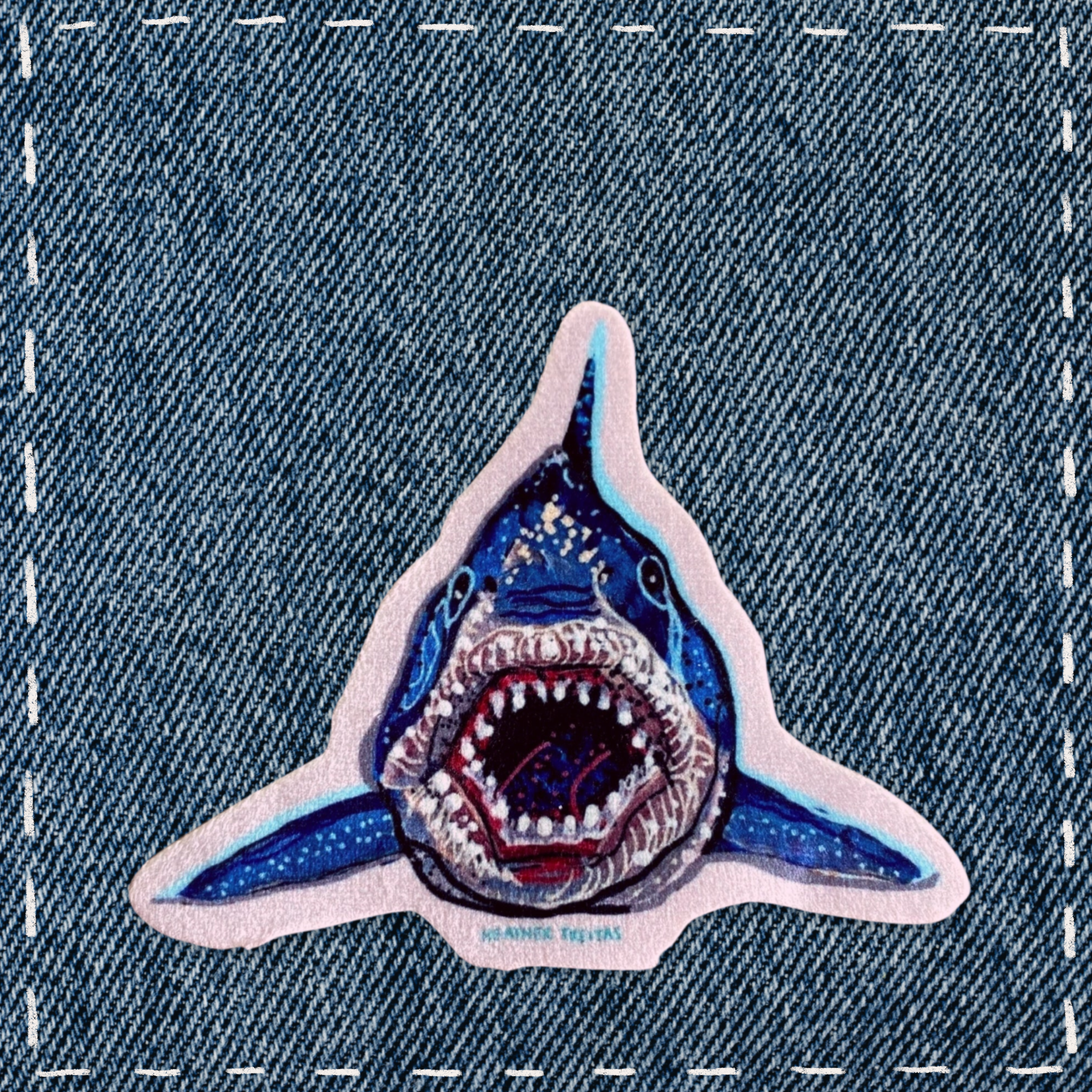 Great White Shark - Sew On Velveteen Patch