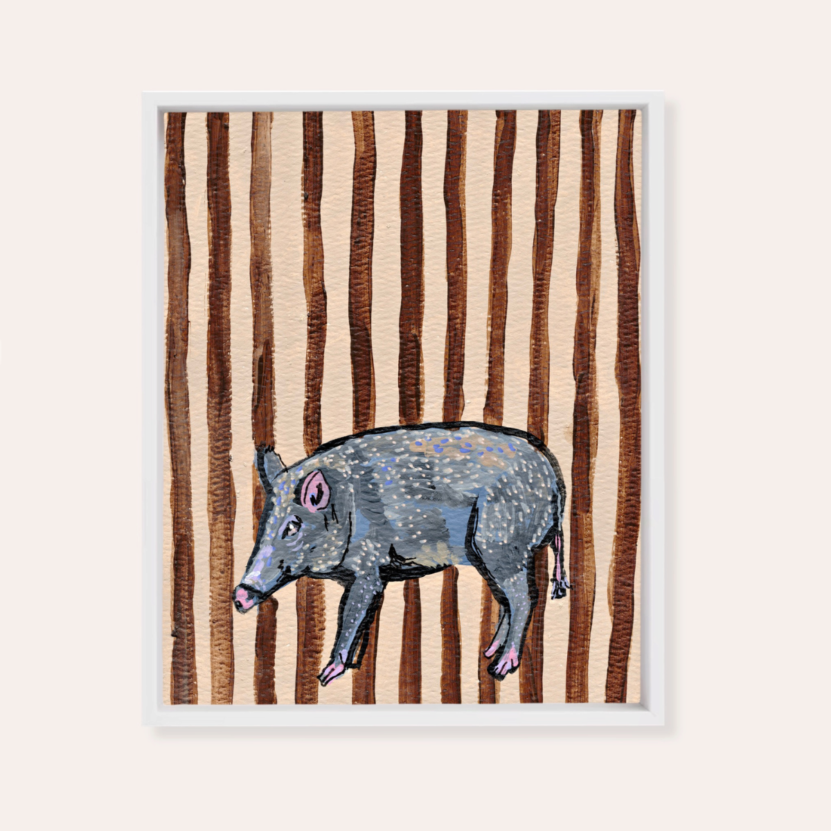 Javelina Framed Fine Art Canvas Print