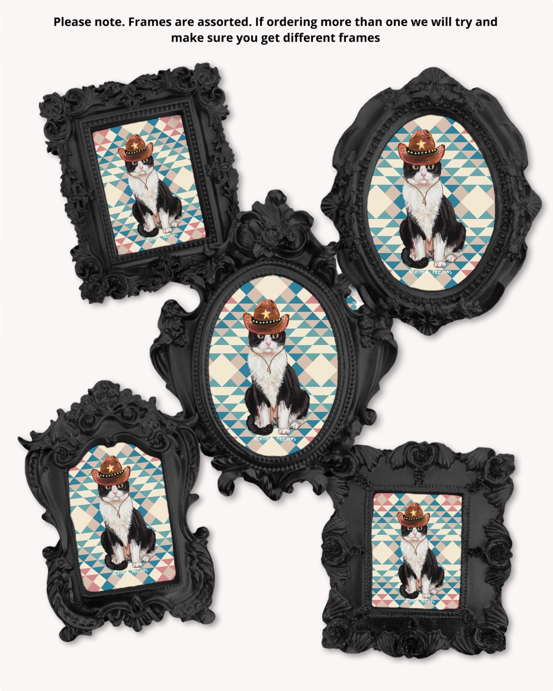 Cowboy Cat - Mini framed print