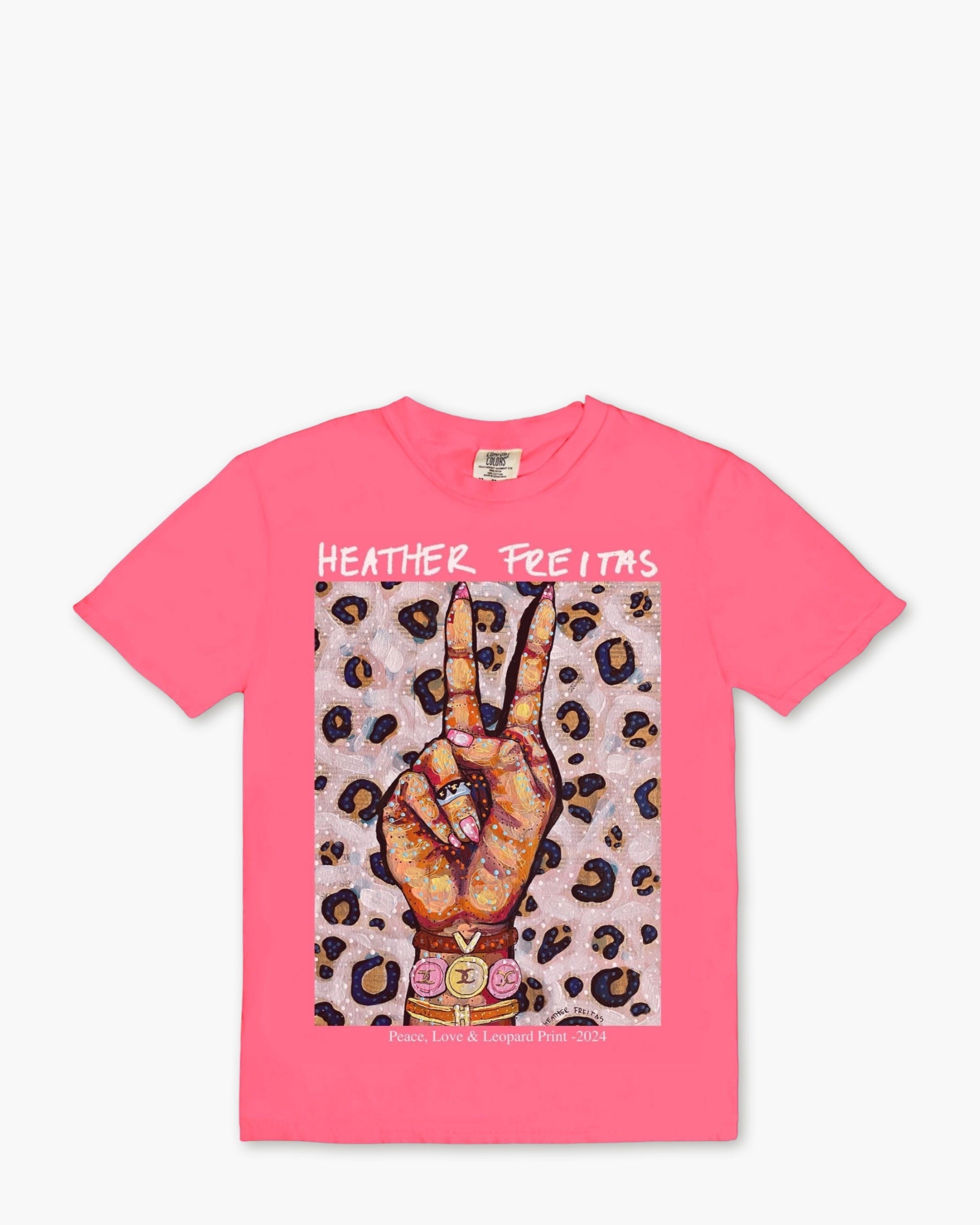 Peace, Love & Leopard Print Tee