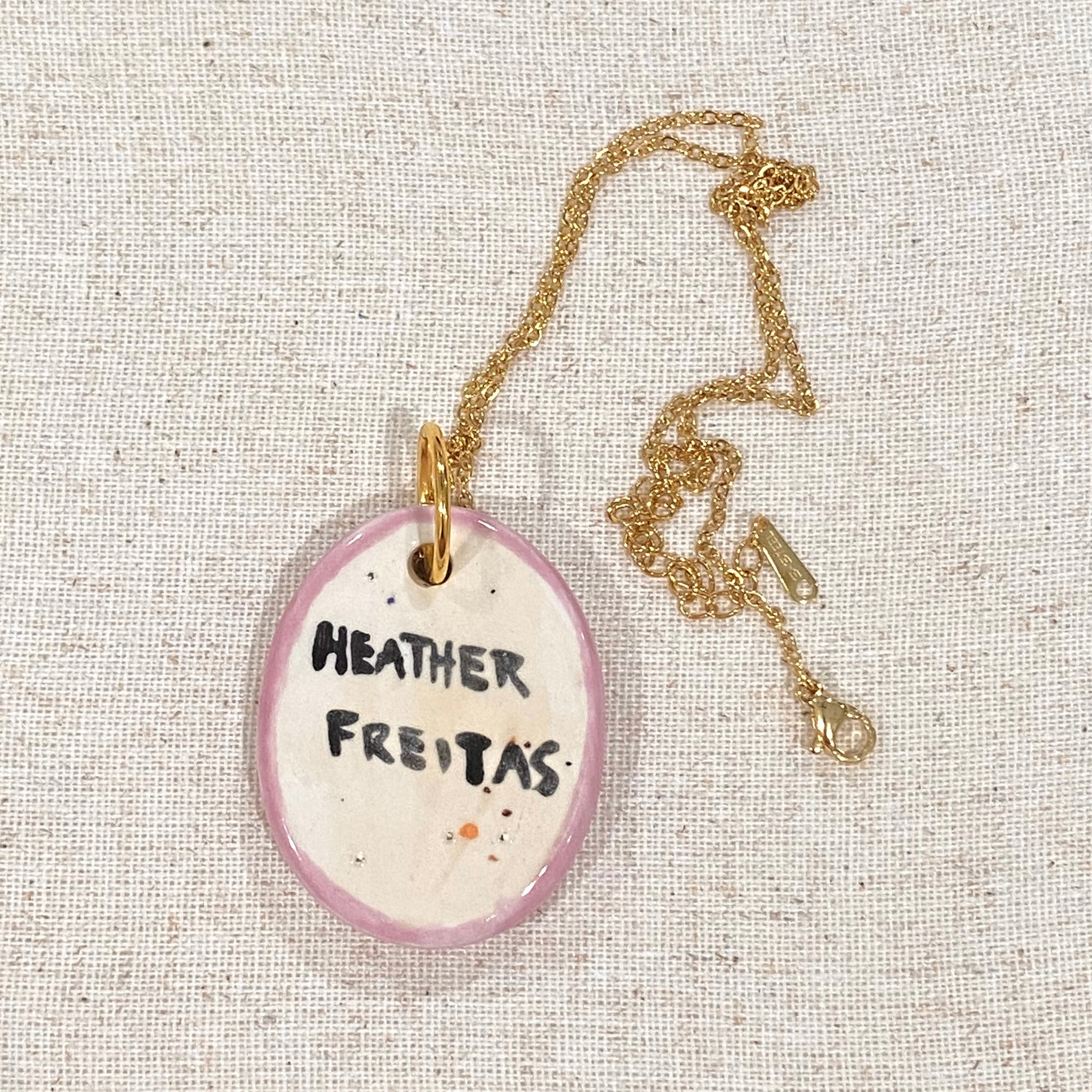 Siamese Cat Hand Painted Ceramic Necklace