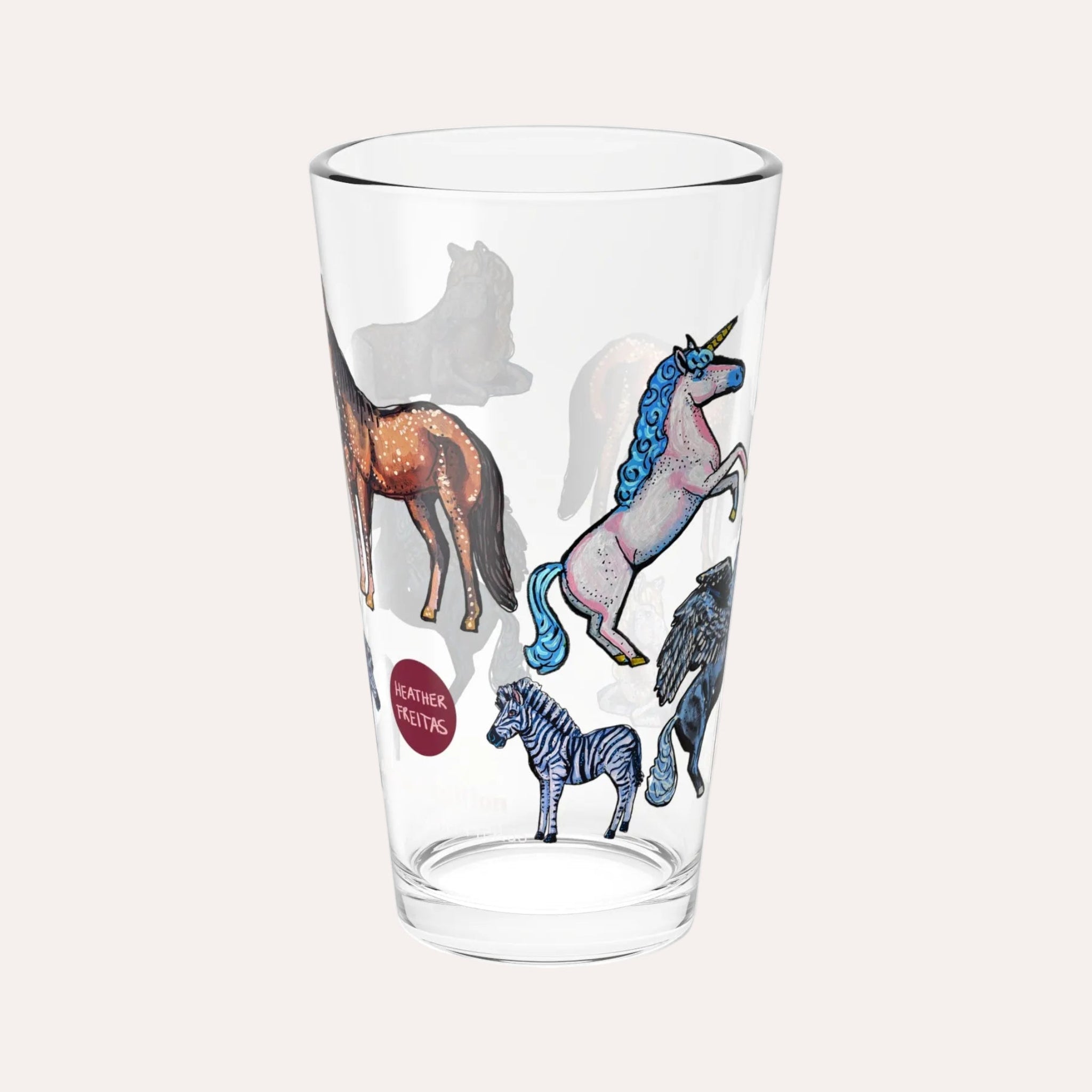 Horses 16oz Collectors Glass