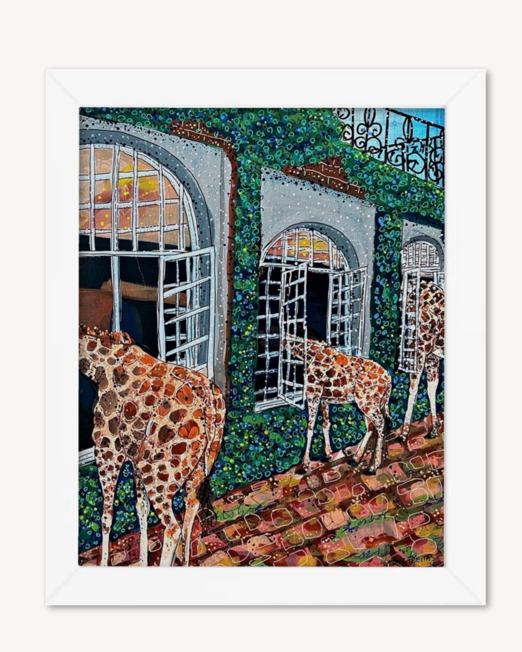 Fine Dining Giraffe Print