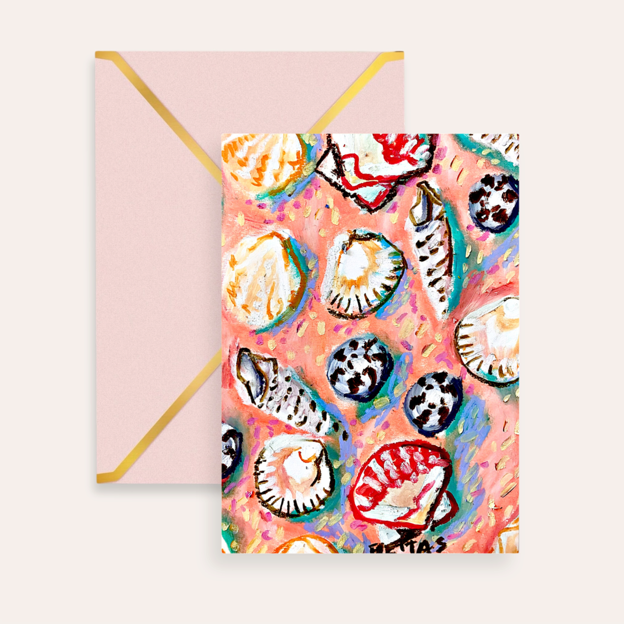 Pink Shells Fine Art Greeting Card