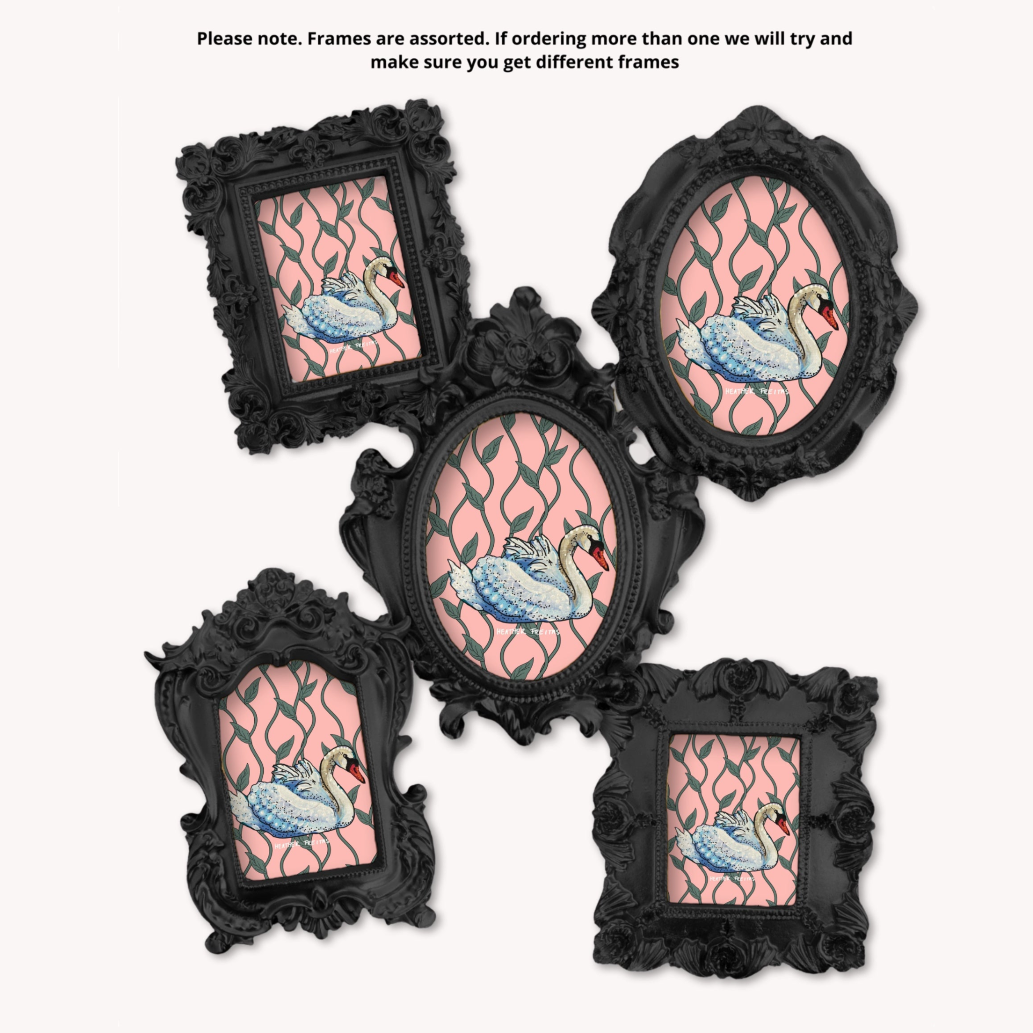 Swan Framed Small Magnet