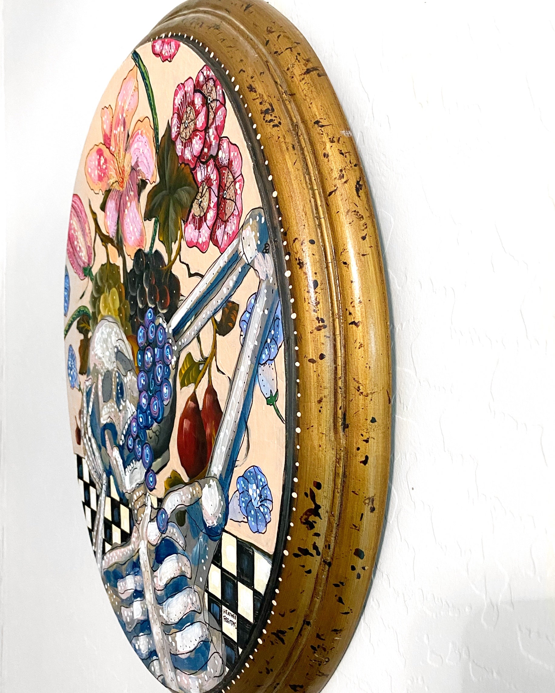 Wine & Dine ( Original Painting - Painted Thrifted Painting )