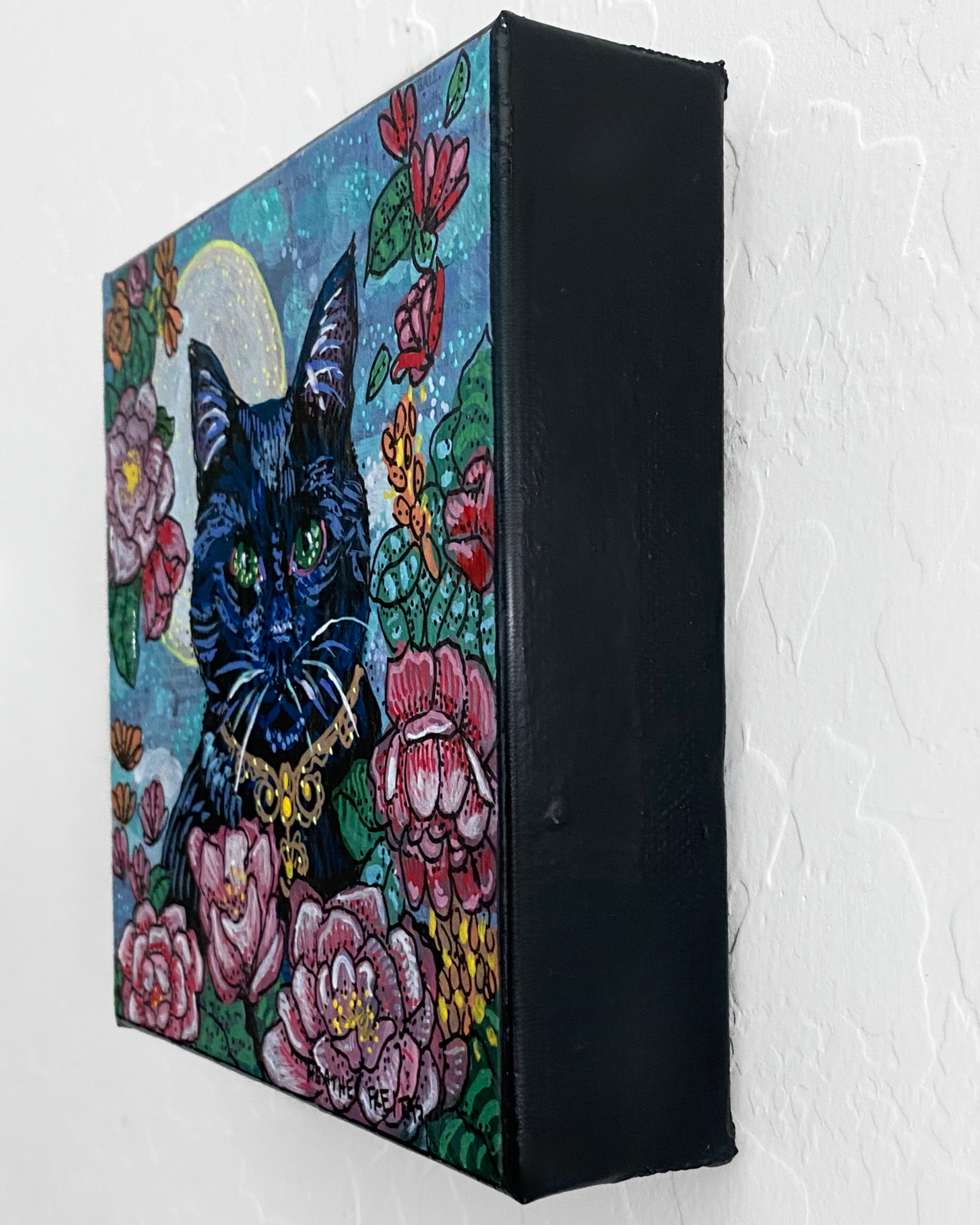 Royal Black Cat Bouquet ( Original Painting )