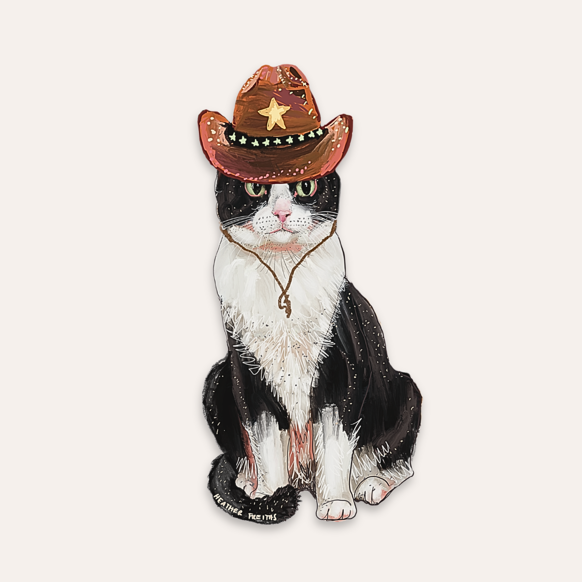 Cowboy Cat Sticker – Heather Freitas