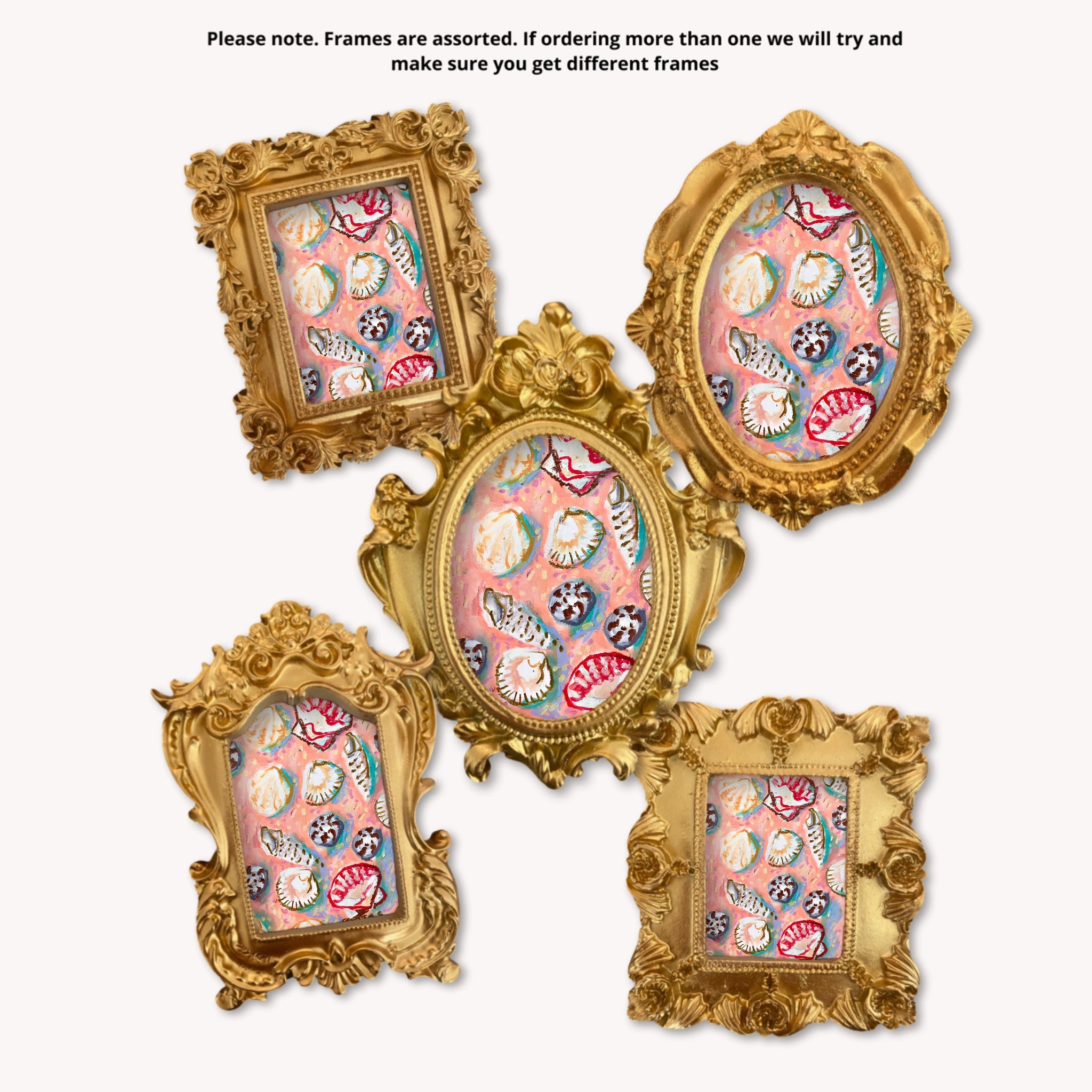 Pink Shells Framed Small Magnet