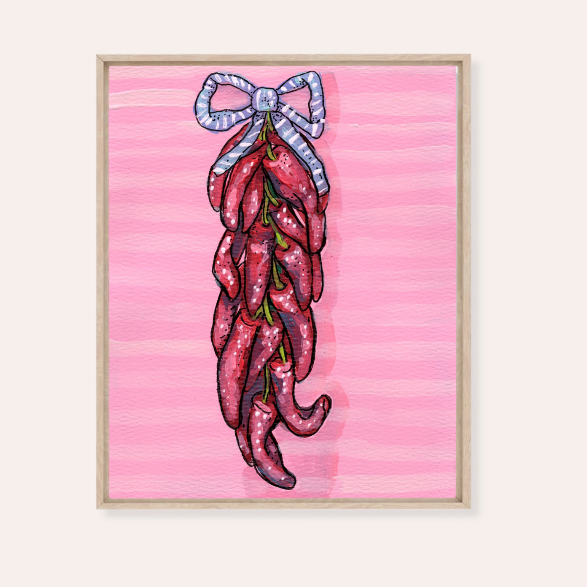 Dried Chili's Framed Fine Art Canvas Print
