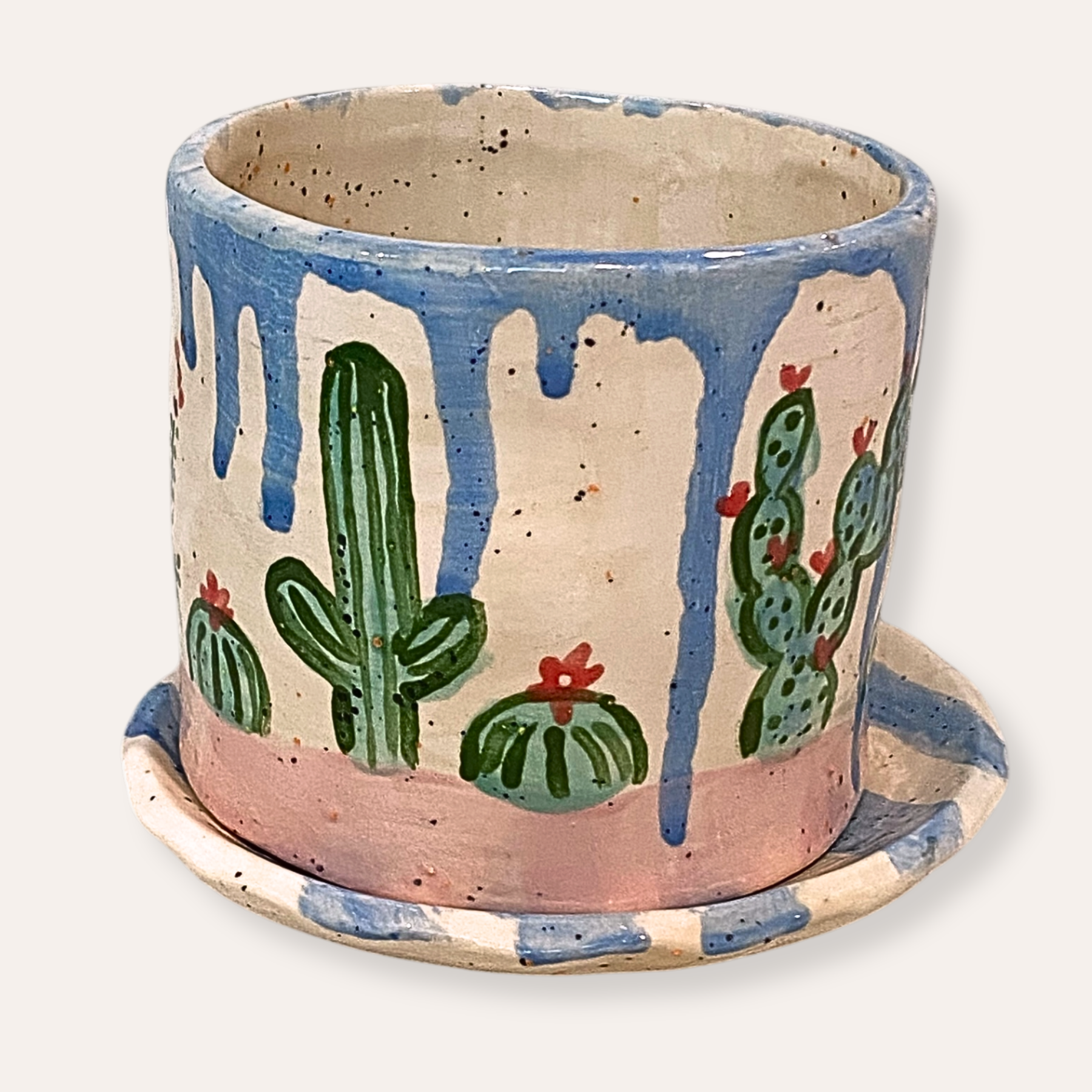 Sonoran Desert Hand Painted Ceramic 4 inch Planter