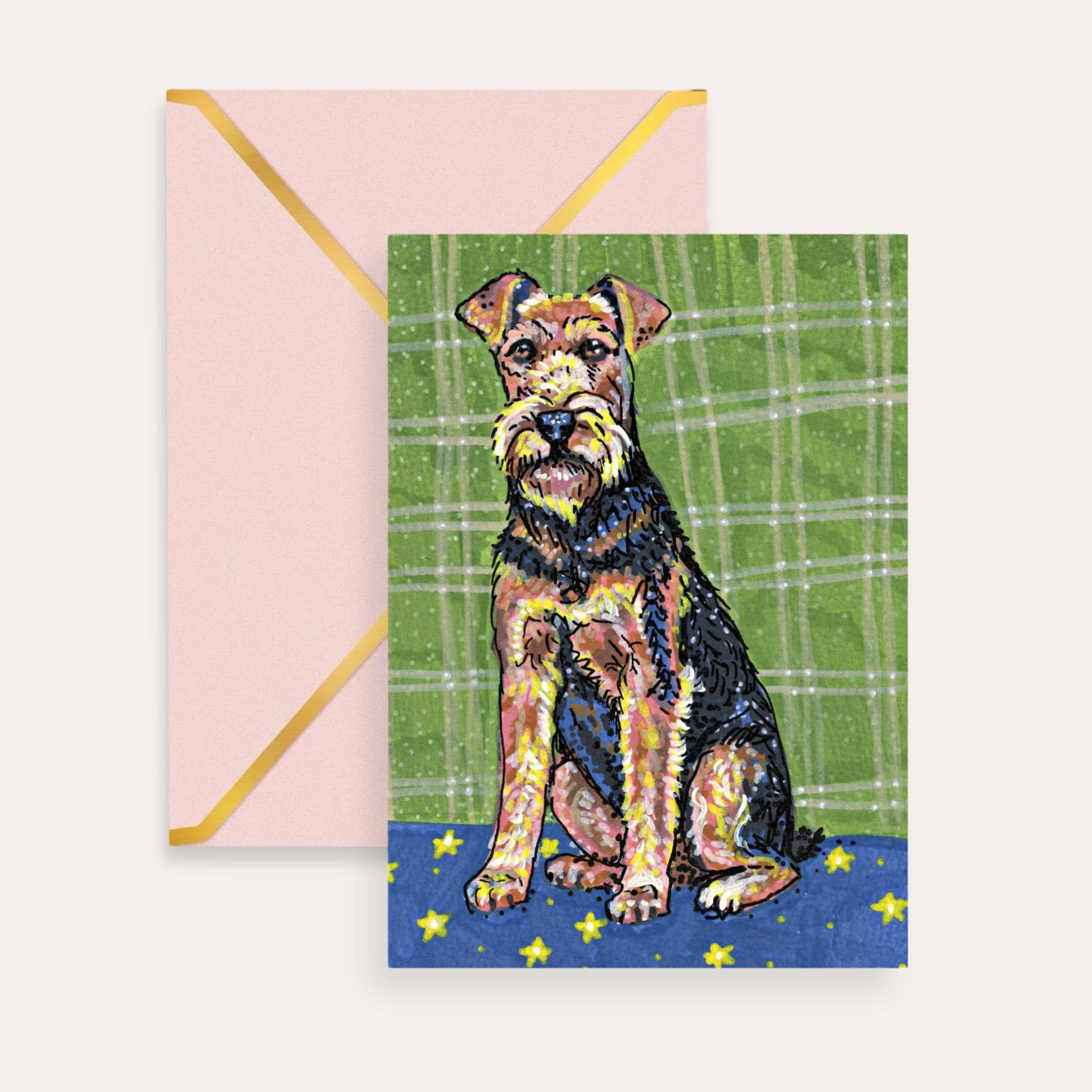 Airedale Dog Fine Art Greeting Card