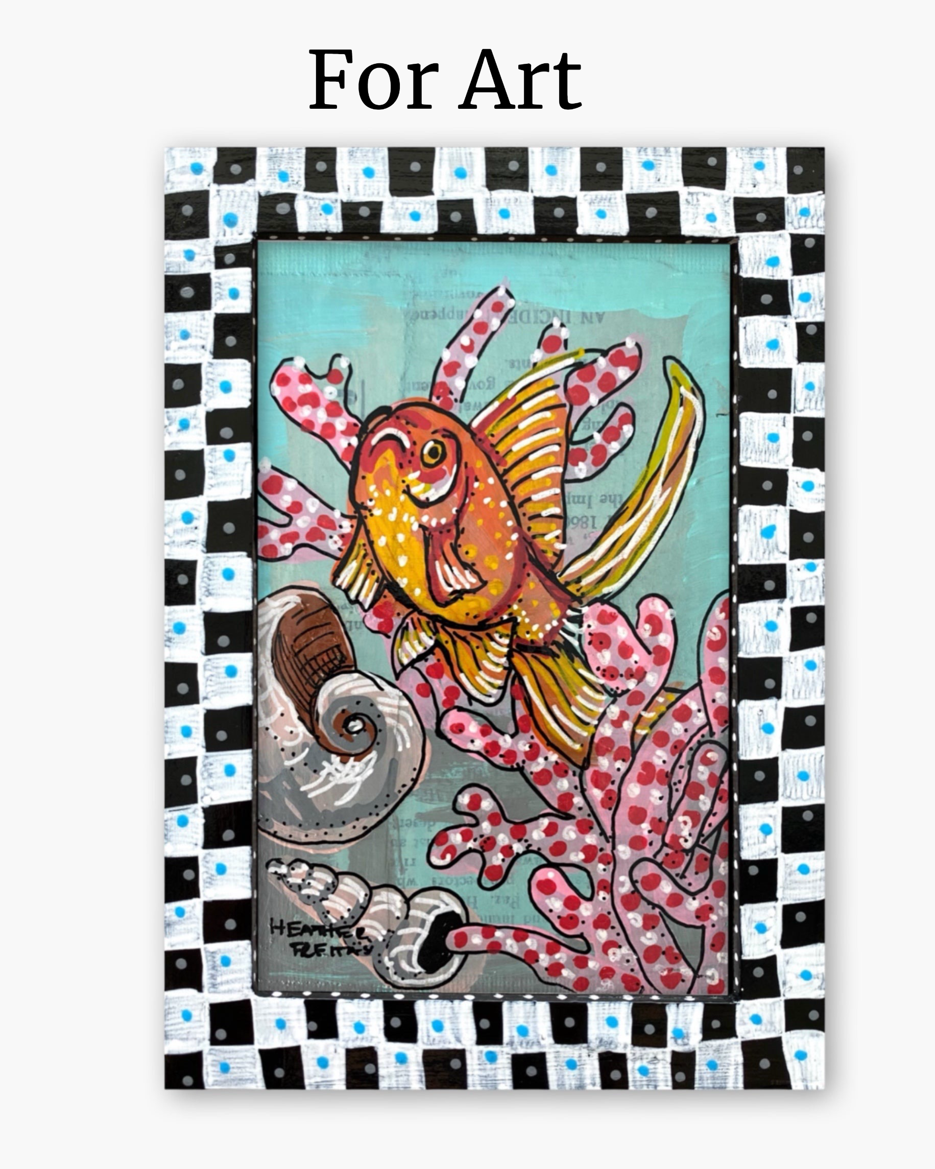 Polka Dot Check ( Hand Painted Frame 4x6 inch)