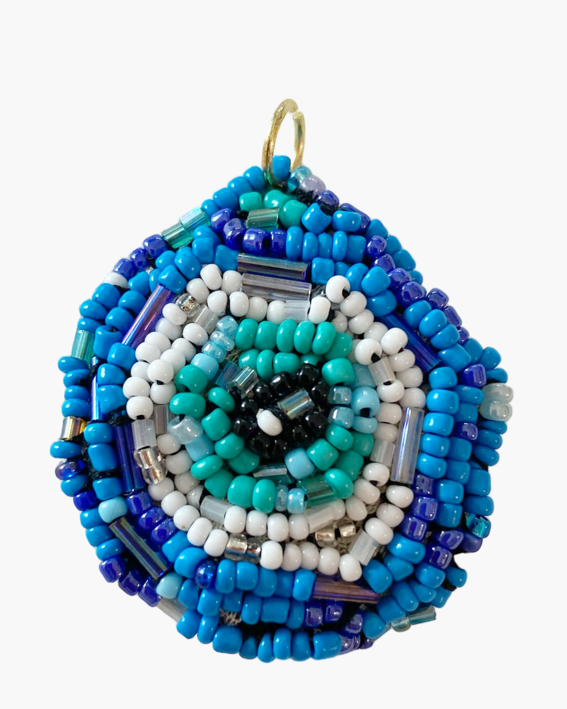 Evil Eye Hand Beaded Pendant