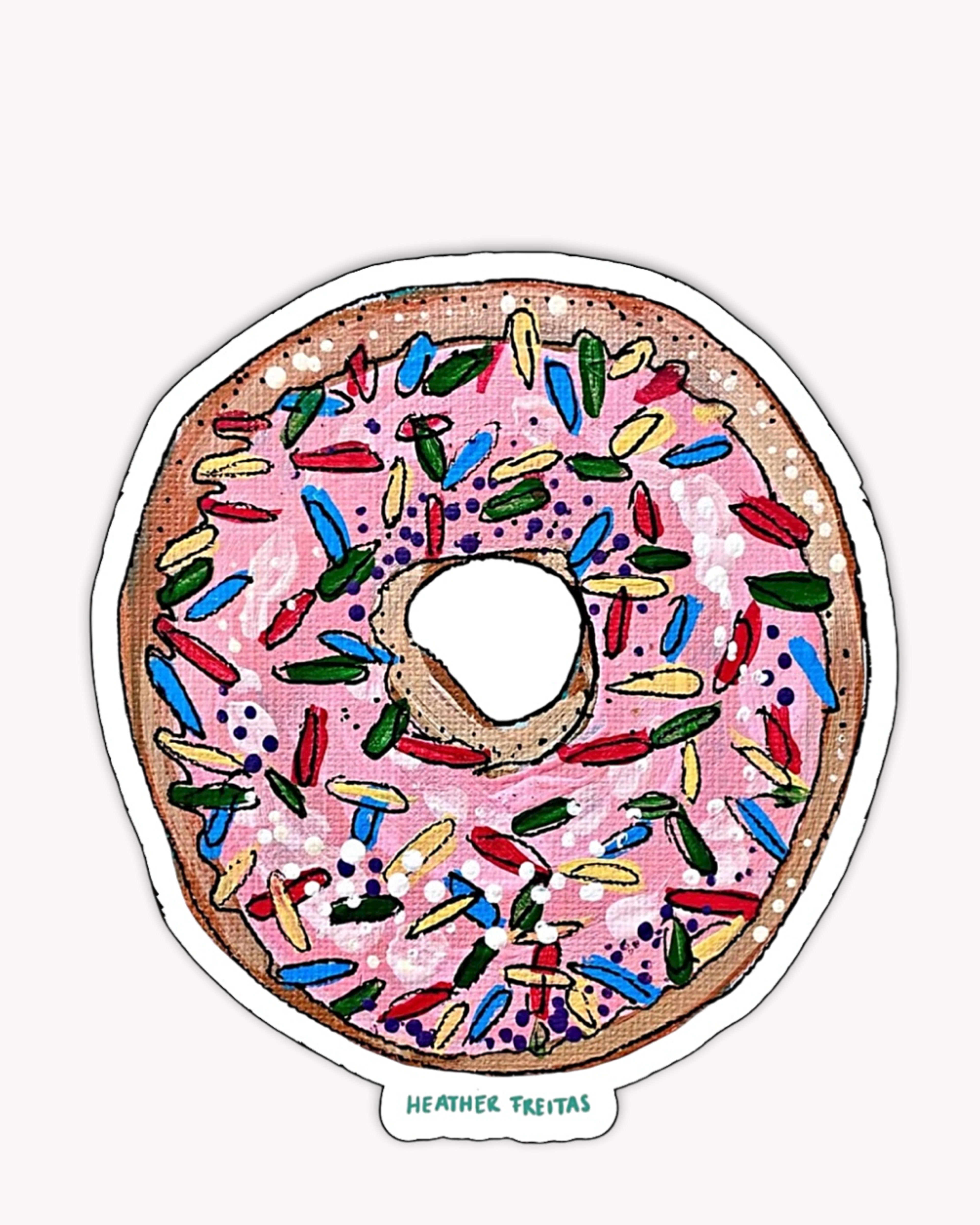 Pink Sprinkles Donut Sticker