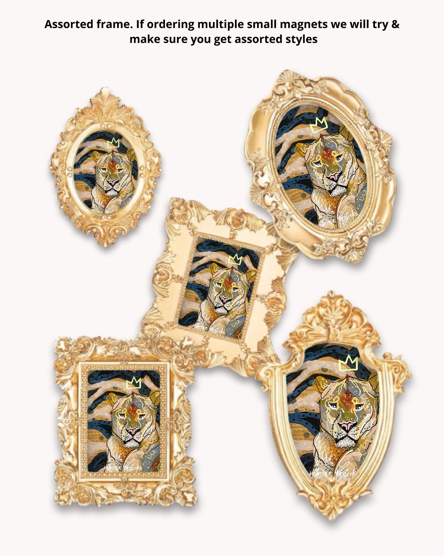 Queen Lioness Framed Magnet ( Small )