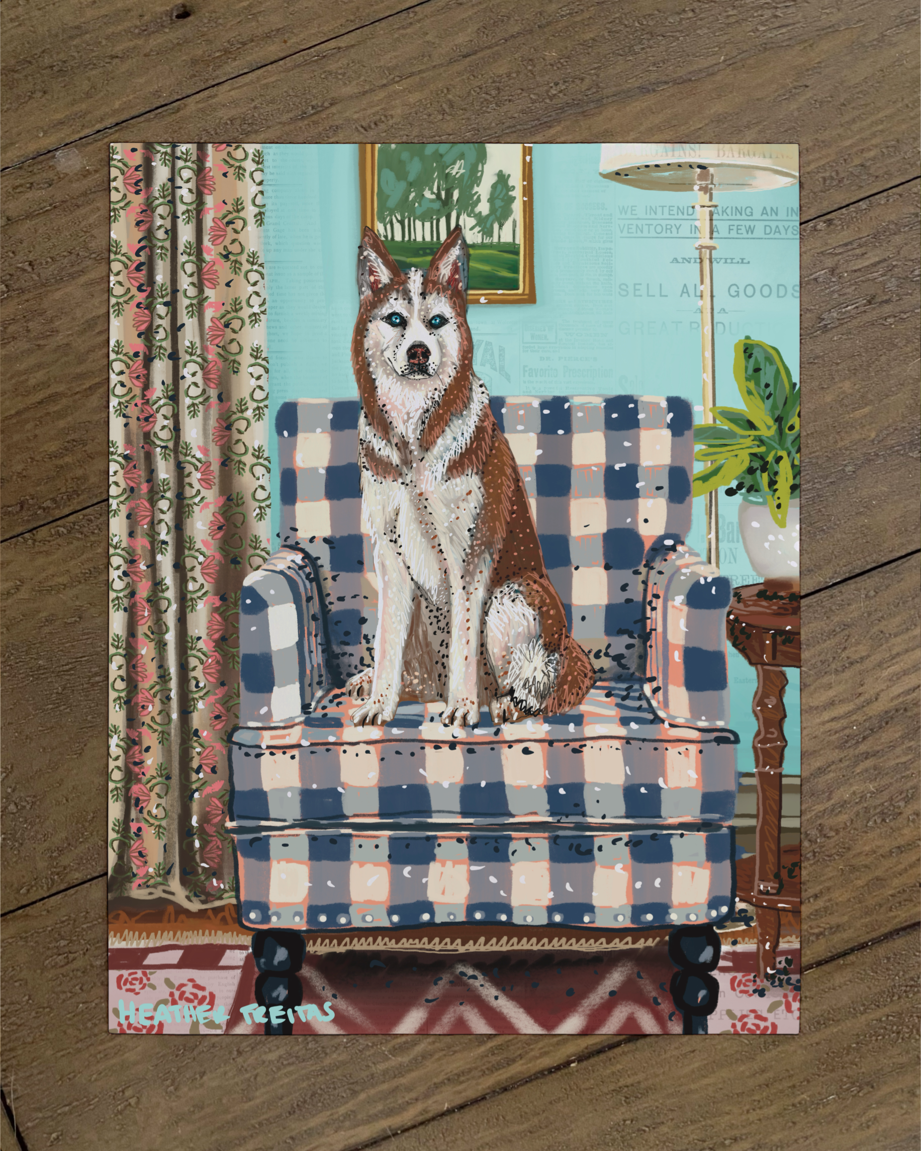 Husky - Build Your Own Pet Portrait Paper Print