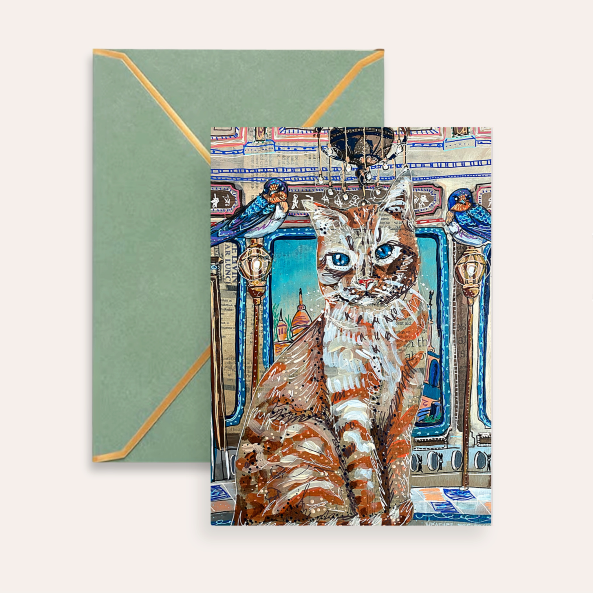 Royal Castle Cat Fine Art Greeting Card