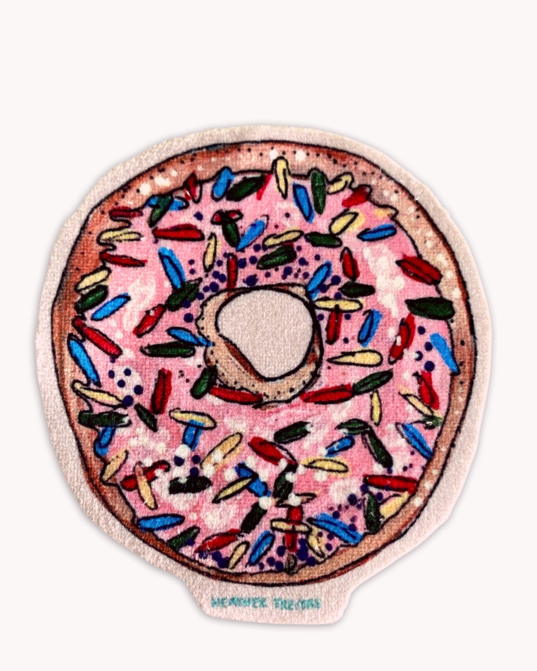 Pink Sprinkle Donut - Sew On Velveteen Patch